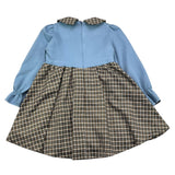 AMBARABA' abito manica lunga bicolore  Azzurro per Bambina FF38025 AZZURRO AMBARABA'