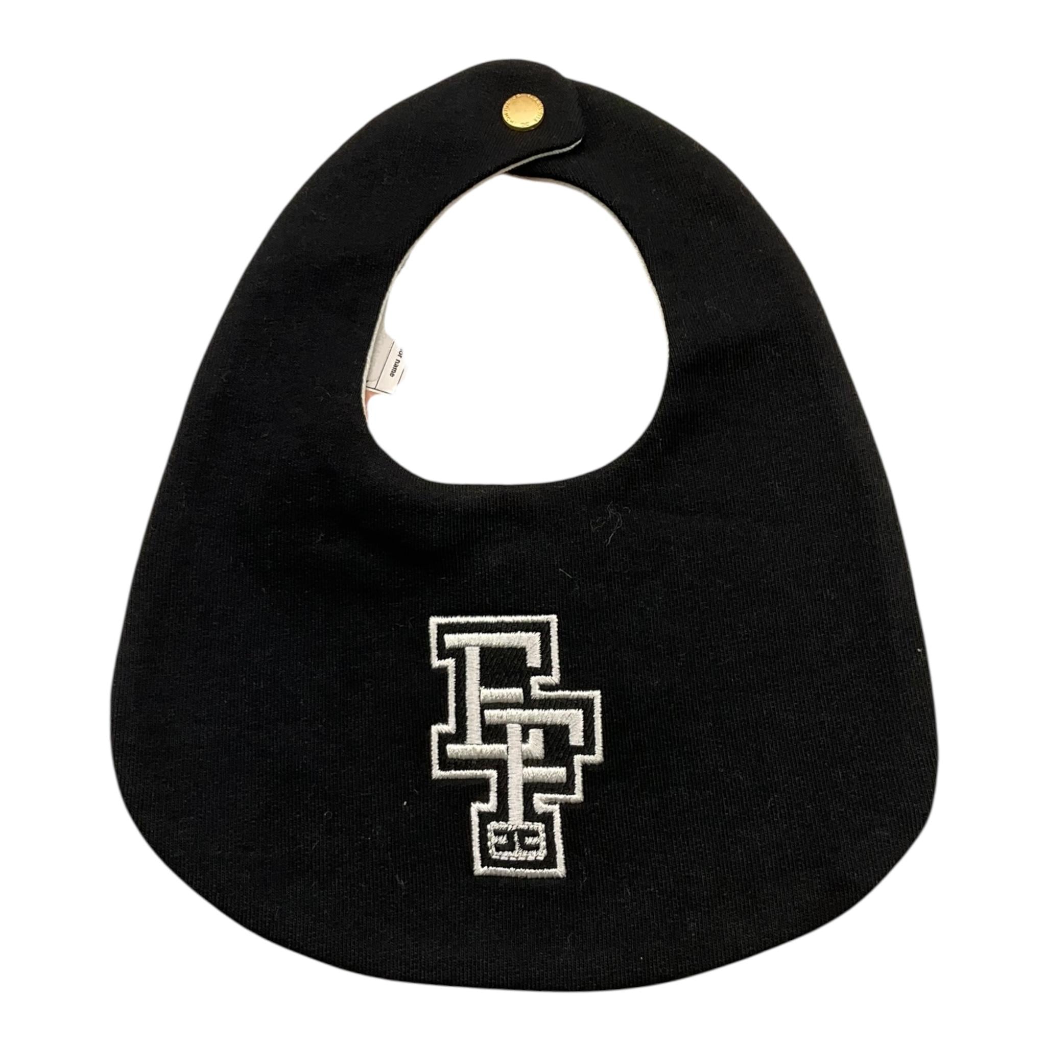 ELISABETTA FRANCHI bavetta bicolore con logo Nero per Neonata ENBA053 NERO ELISABETTA FRANCHI