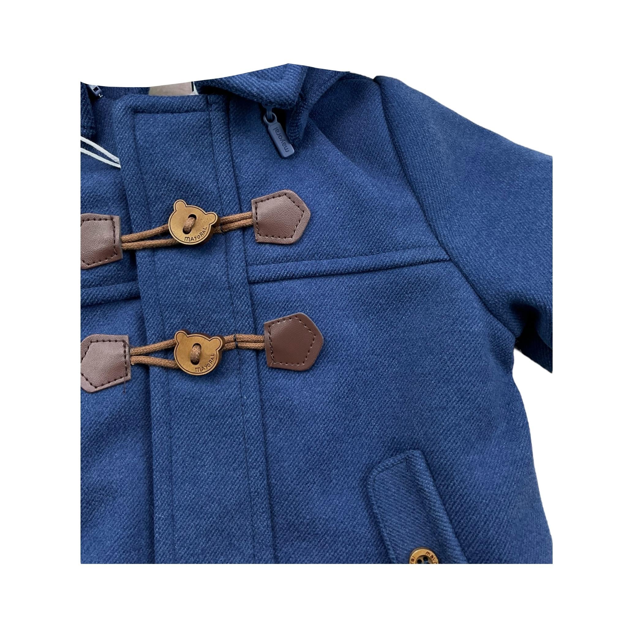 MAYORAL cappotto tinta unita cn cappuccio Blu per Neonato 2458 BLU MAYORAL