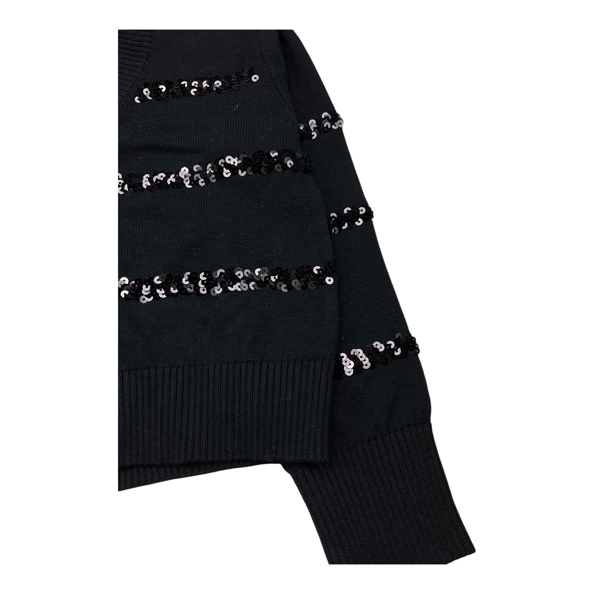 BOBOLI cardigan tinta unita con paillettes Nero per Bambina 729424 NERO BOBOLI