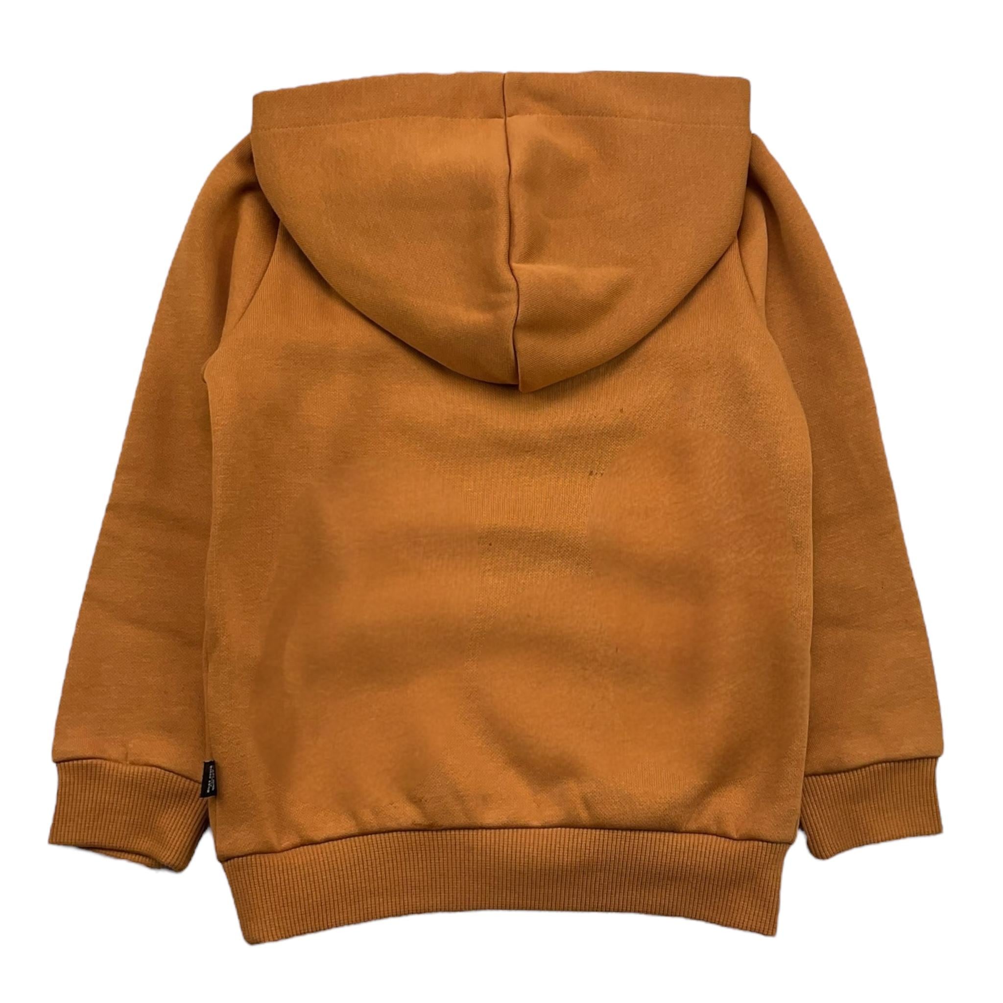 PUMA felpa tinta unita con cappuccio e stampa logo Caramello per Bambino 586965 CARAMELLO PUMA