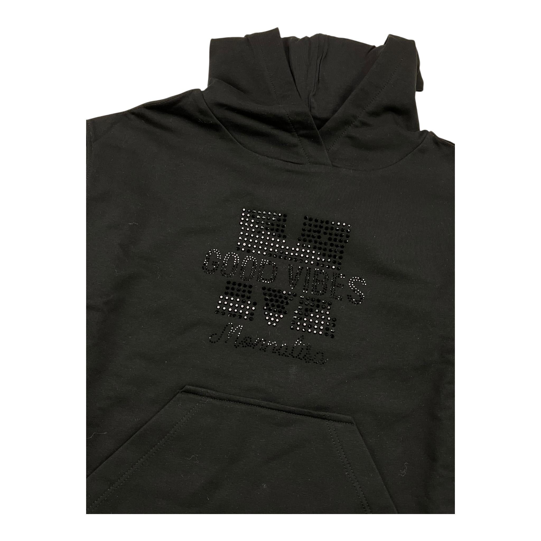 MONNALISA abito manica lunga tinta unita con cappuccio Nero per Bambina 178900R1 NERO MONNALISA