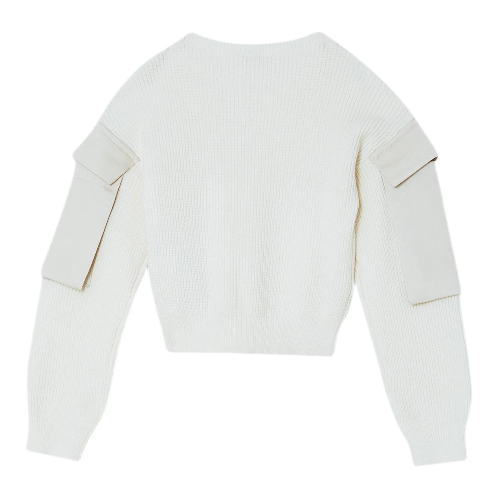 LIU JO maglia girocollo tinta unita con tasche alle maniche Panna per Bambina GF4215 PANNA LIU JO
