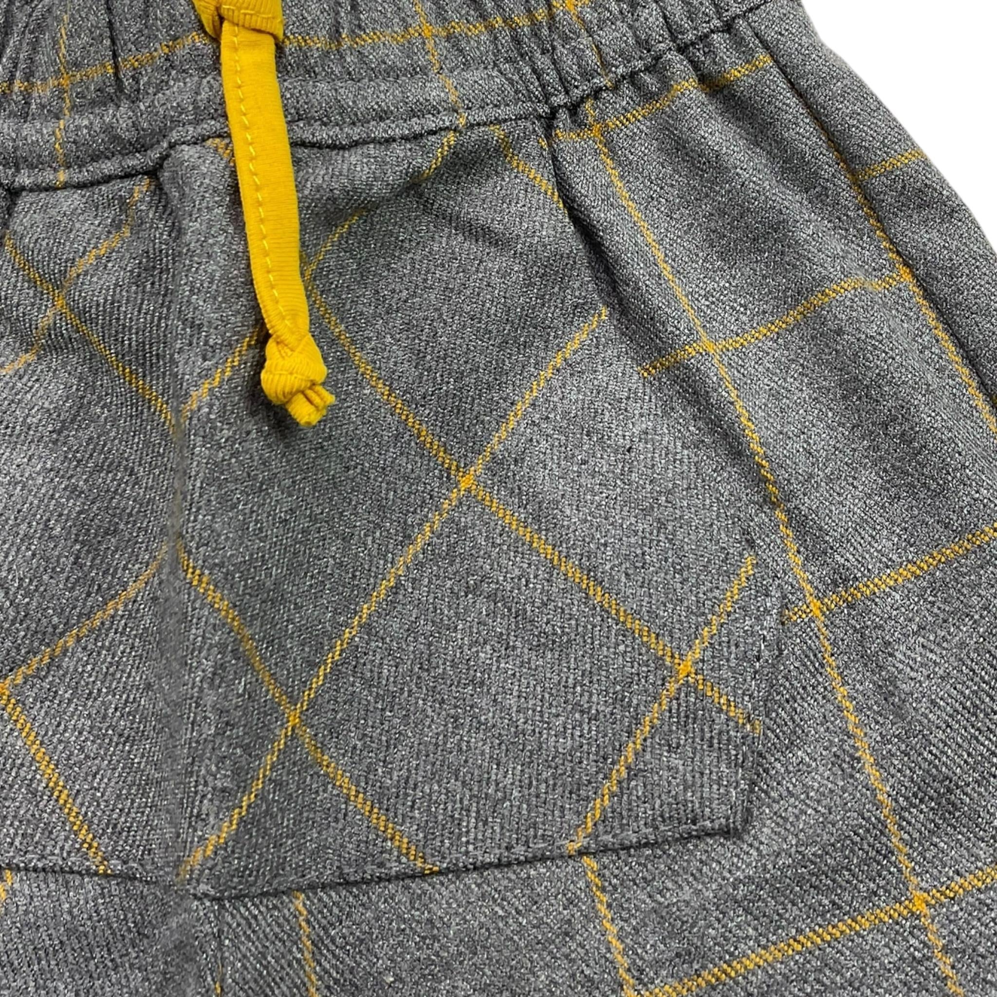 Y-CLU pantalone tinta unita con fantasia a quadri Grigio per Neonato BYN10773 GRIGIO Y-CLU