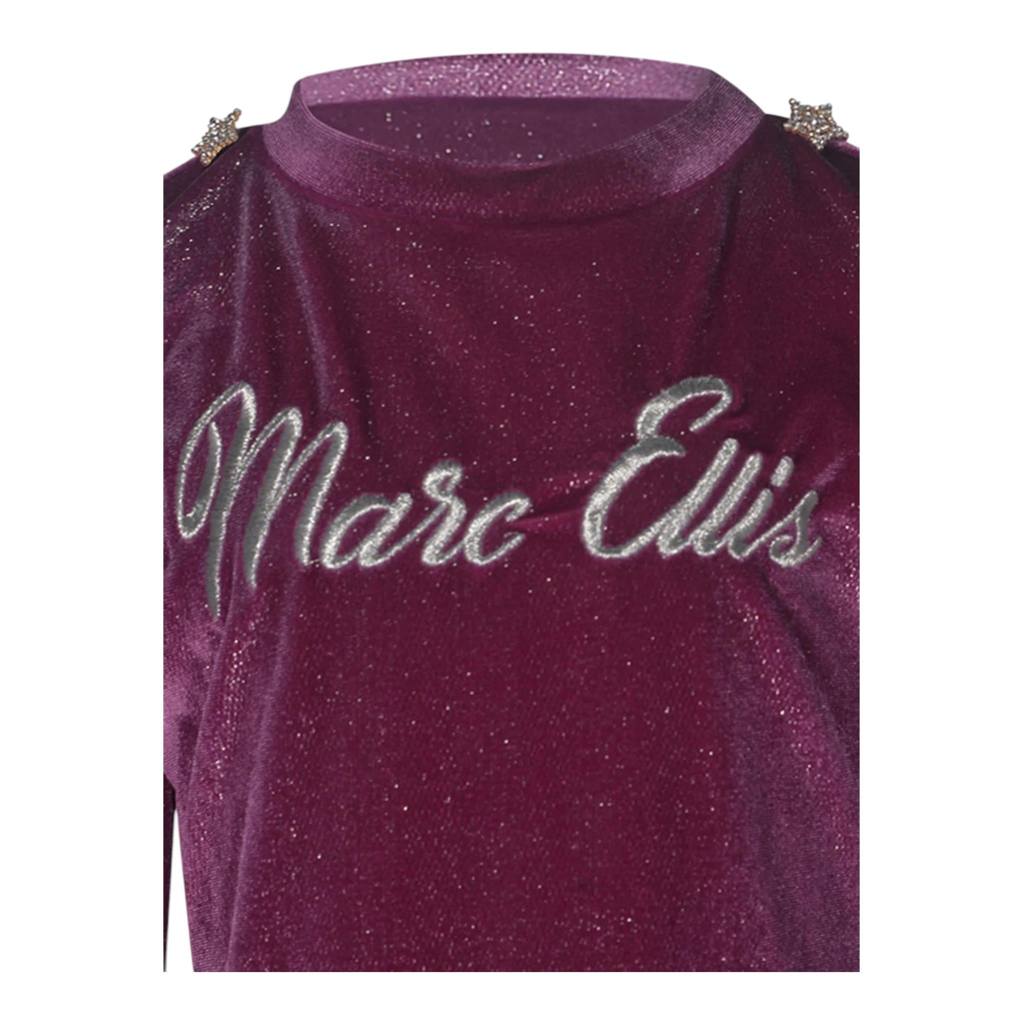 MARC ELLIS abito manica lunga tinta unita in velluto Viola per Bambina JMJDR00108 VIOLA MARC ELLIS