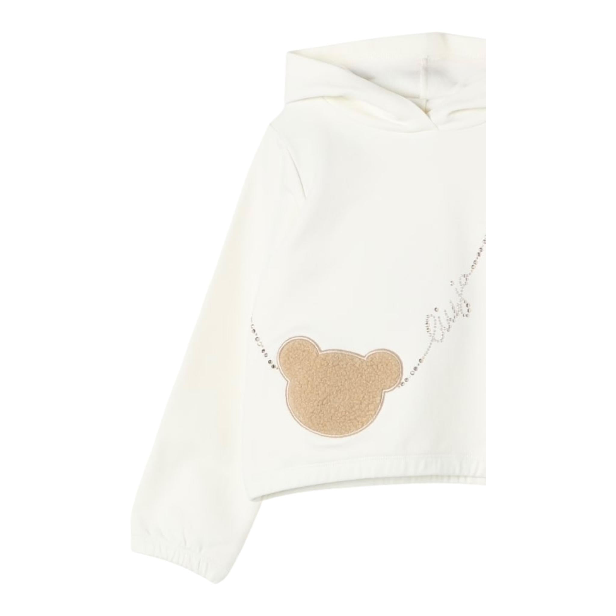 LIU JO felpa tinta unita con cappuccio e stampa Bianco per Bambina KF4059 BIANCO LIU JO