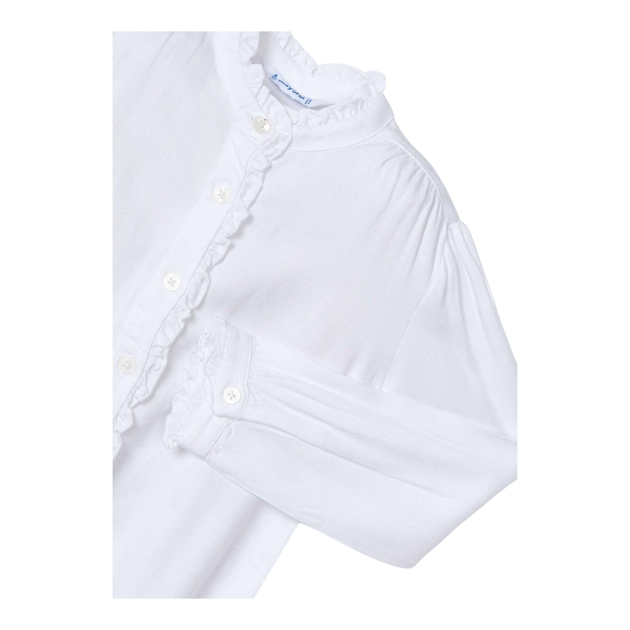 MAYORAL camicia manica lunga tinta unita con rouches Bianco per Neonata 4105NX BIANCO MAYORAL