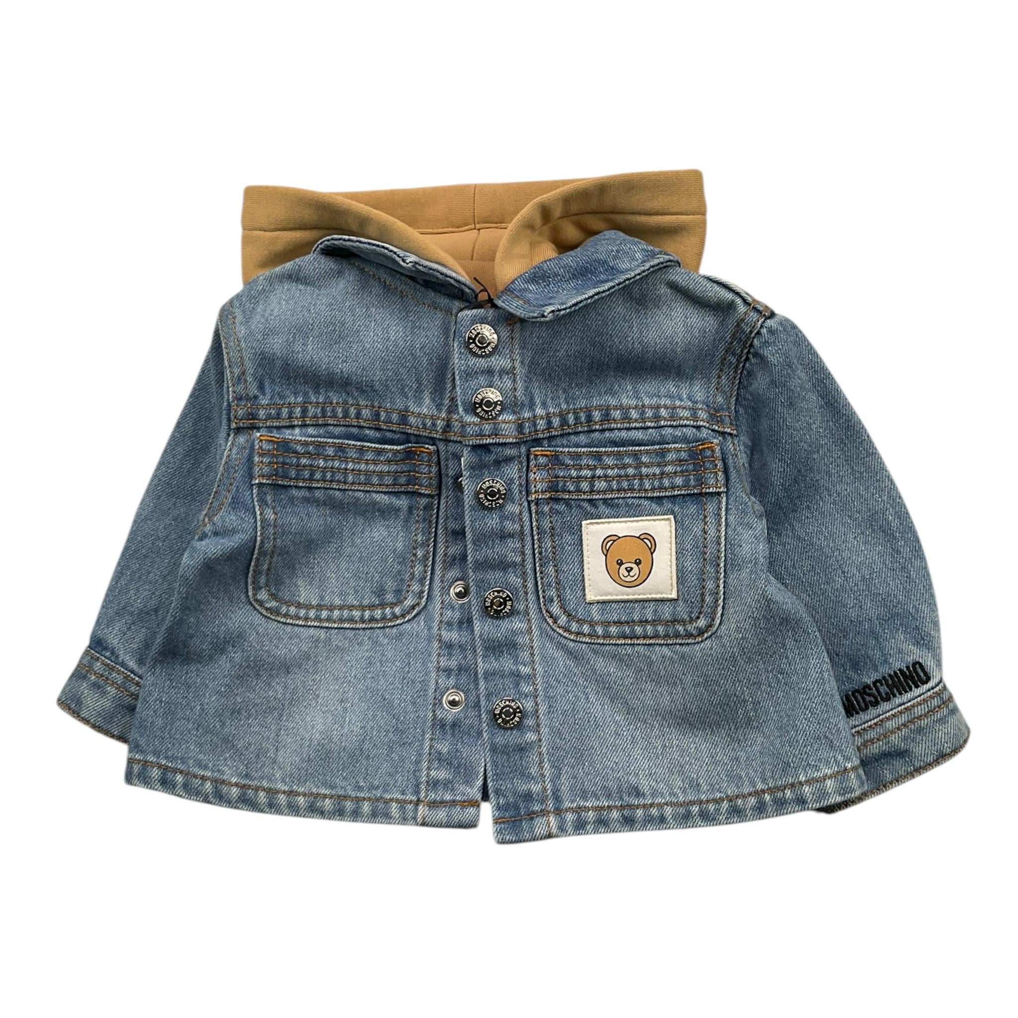 MOSCHINO giubbino in denim con cappuccio felpa Azzurro per Neonato MUA009 AZZURRO MOSCHINO