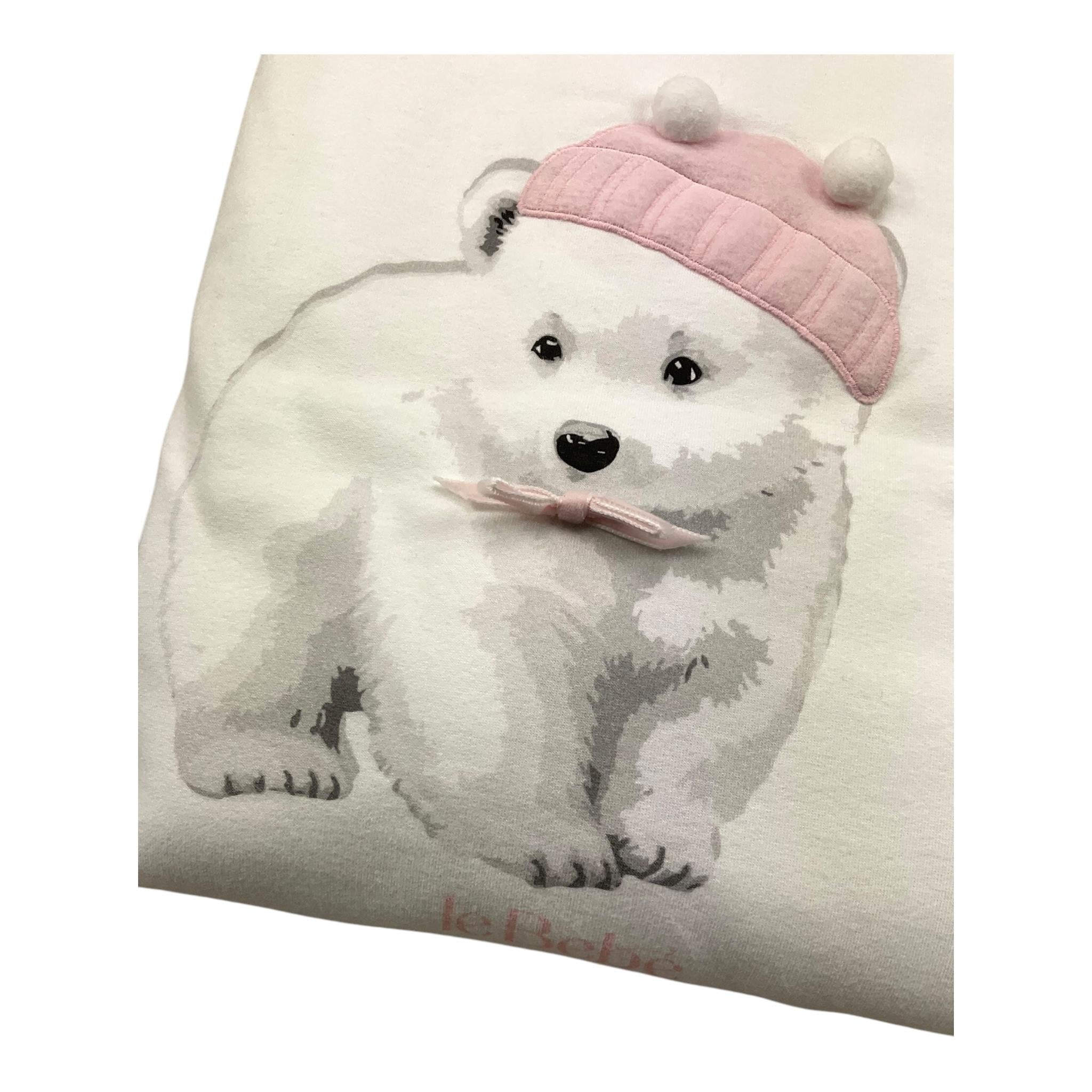 LE BEBE' coperta tinta unita con stampa e profili in contrasto Bianco per Neonata LBG6002 BIANCO LE BEBE'