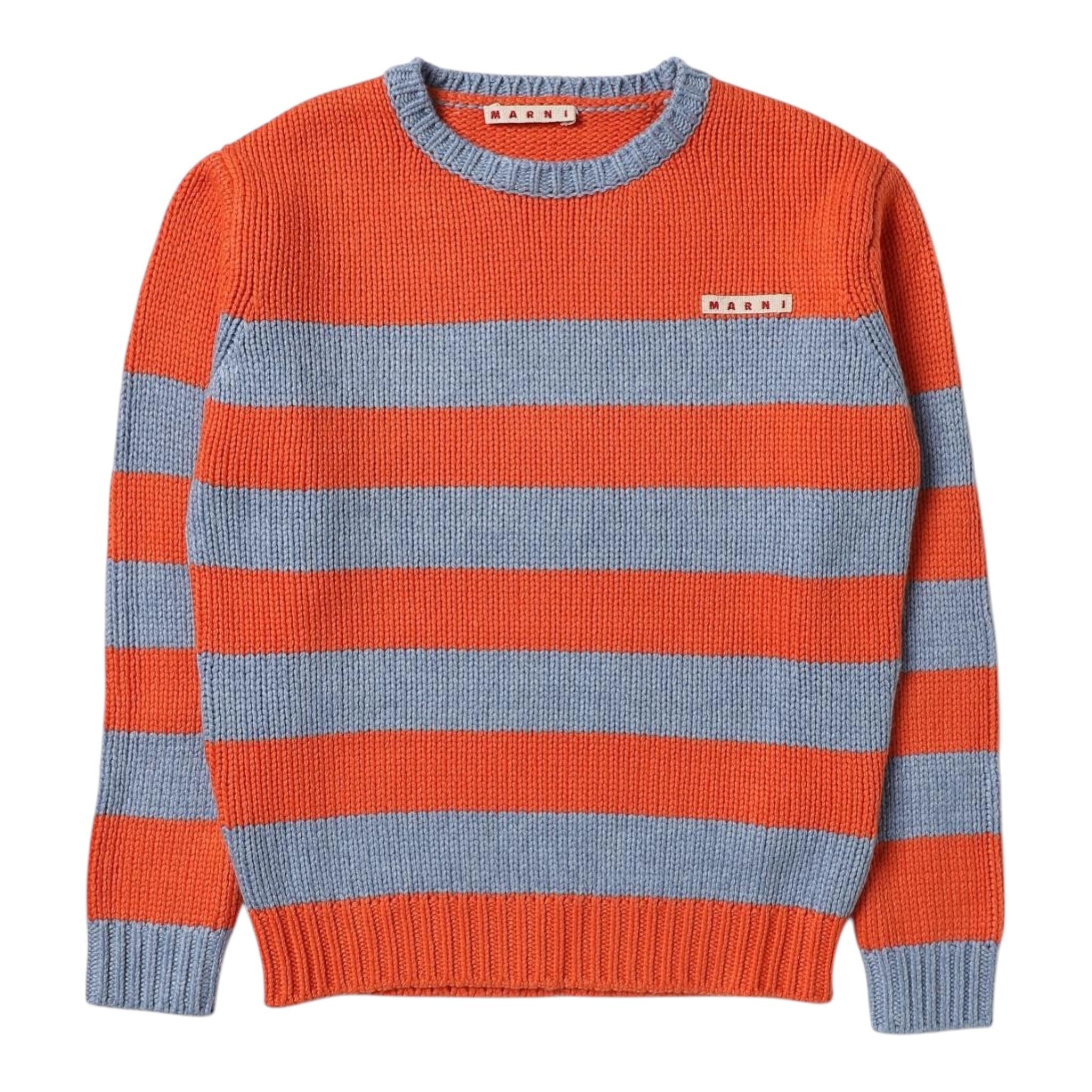MARNI maglia girocollo fantasia a righe Arancione/azzurro per Bambino M00856 ARANCIONE/AZZURRO MARNI