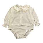 LA STUPENDERIA camicia manica lunga tinta unita Panna per Neonata TBBD58X PANNA LA STUPENDERIA