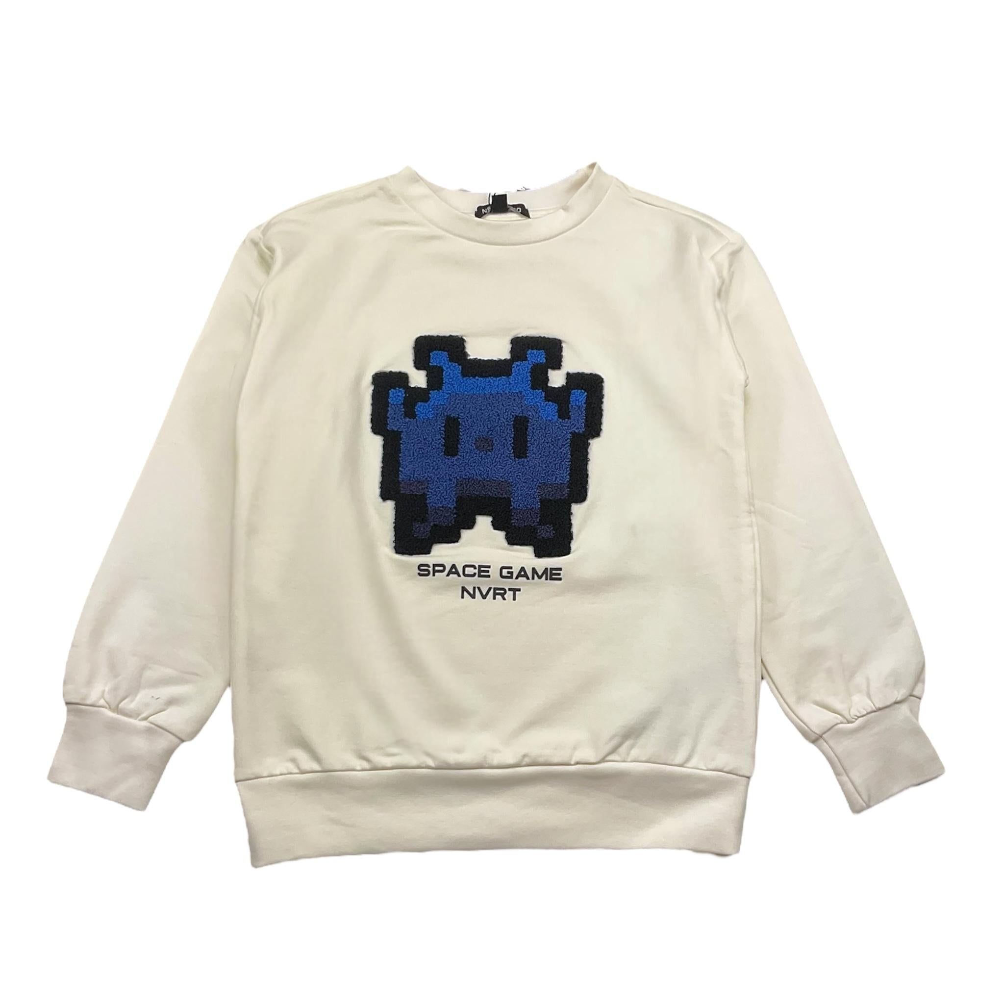 NEVER TOO felpa chiusa girocollo tinta unita con stampa in contrasto Bianco per Bambino NT2076RX BIANCO NEVER TOO