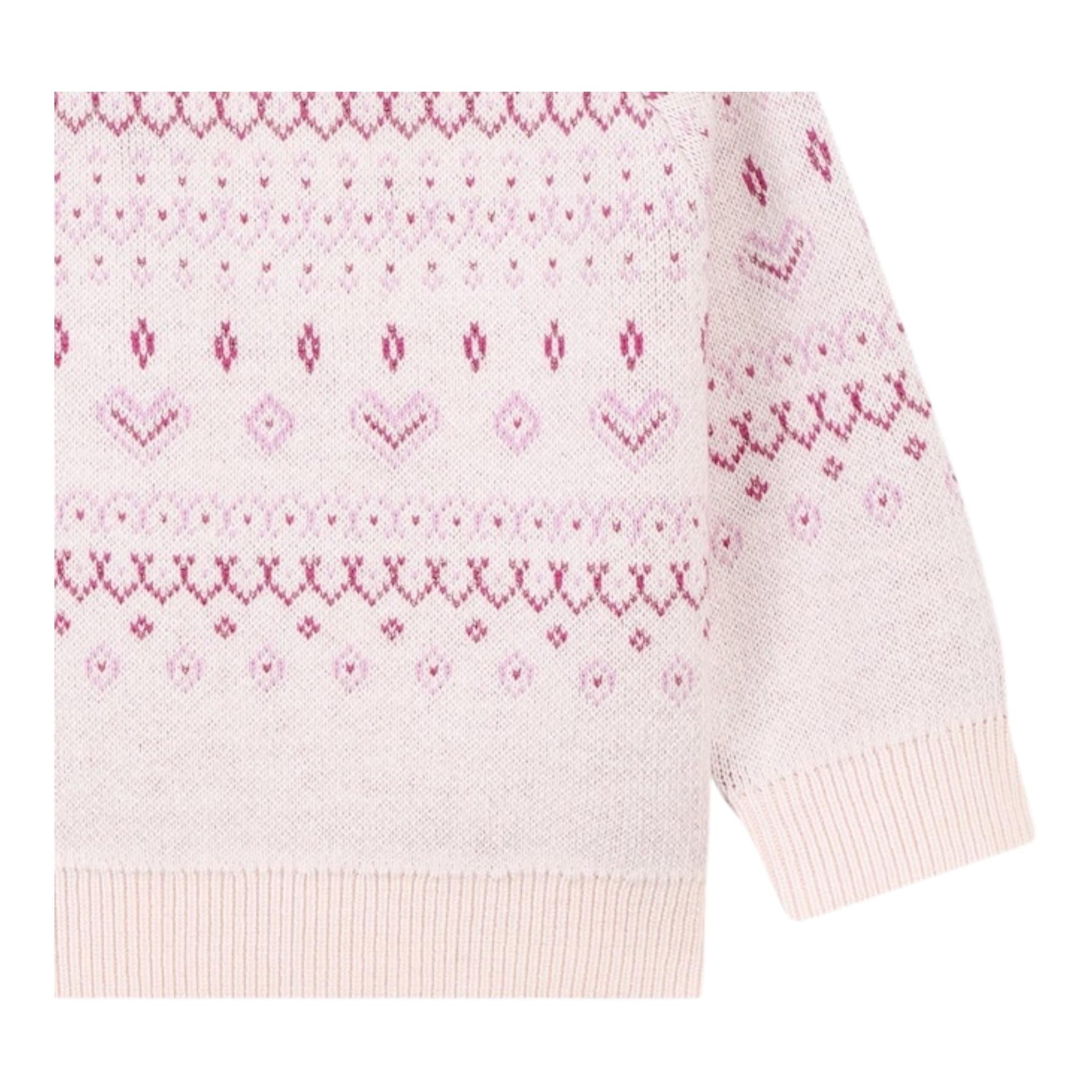 CARRE'MENT BEAU maglia girocollo tinta unita con ricami Rosa per Neonata Y30219 ROSA CARRE'MENT BEAU