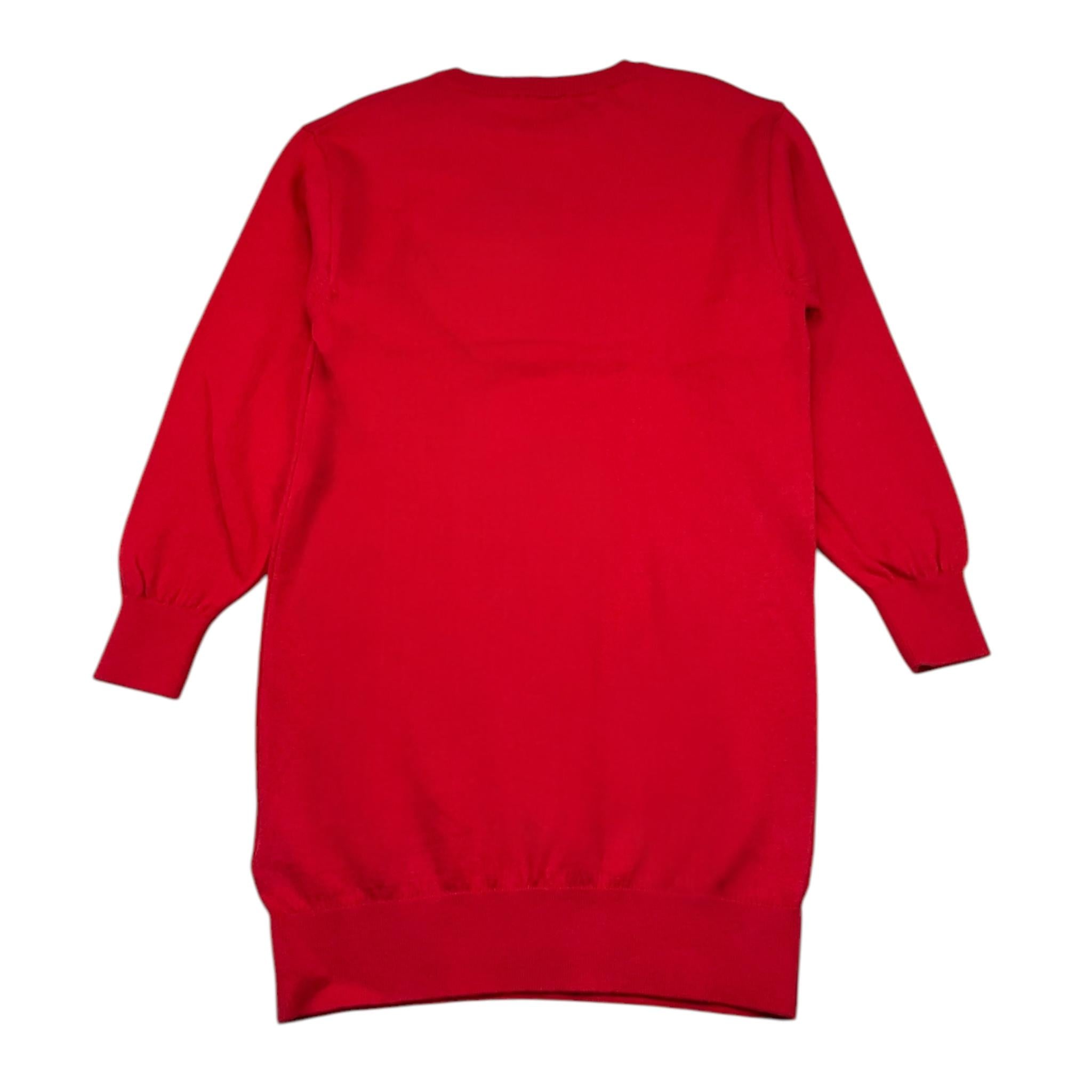 MOSCHINO abito in maglia girocollo tinta unita con stampa Rosso per Bambina HDV0GZ ROSSO MOSCHINO