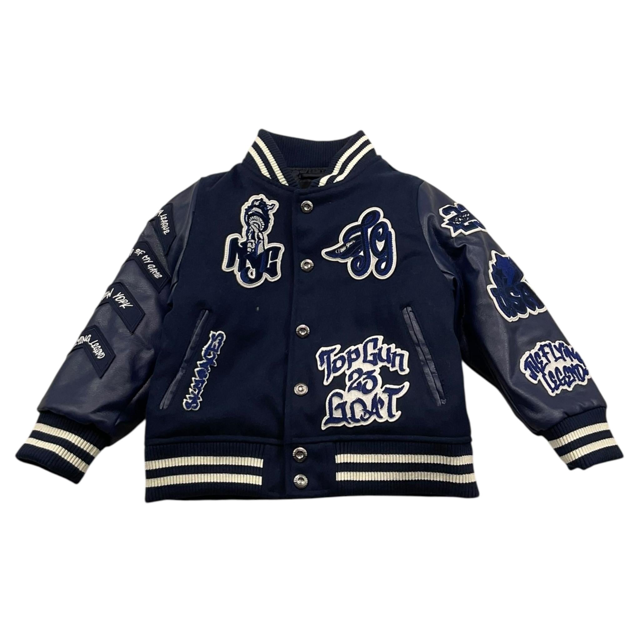 TOP GUN giubbino modello bomber con maniche in similpelle Blu per Bambino 02G0549 BLU TOP GUN