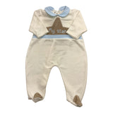 LA STUPENDERIA tutina tinta unita con stampa e colletto Bianco per Neonato TBTT53 BIANCO LA STUPENDERIA