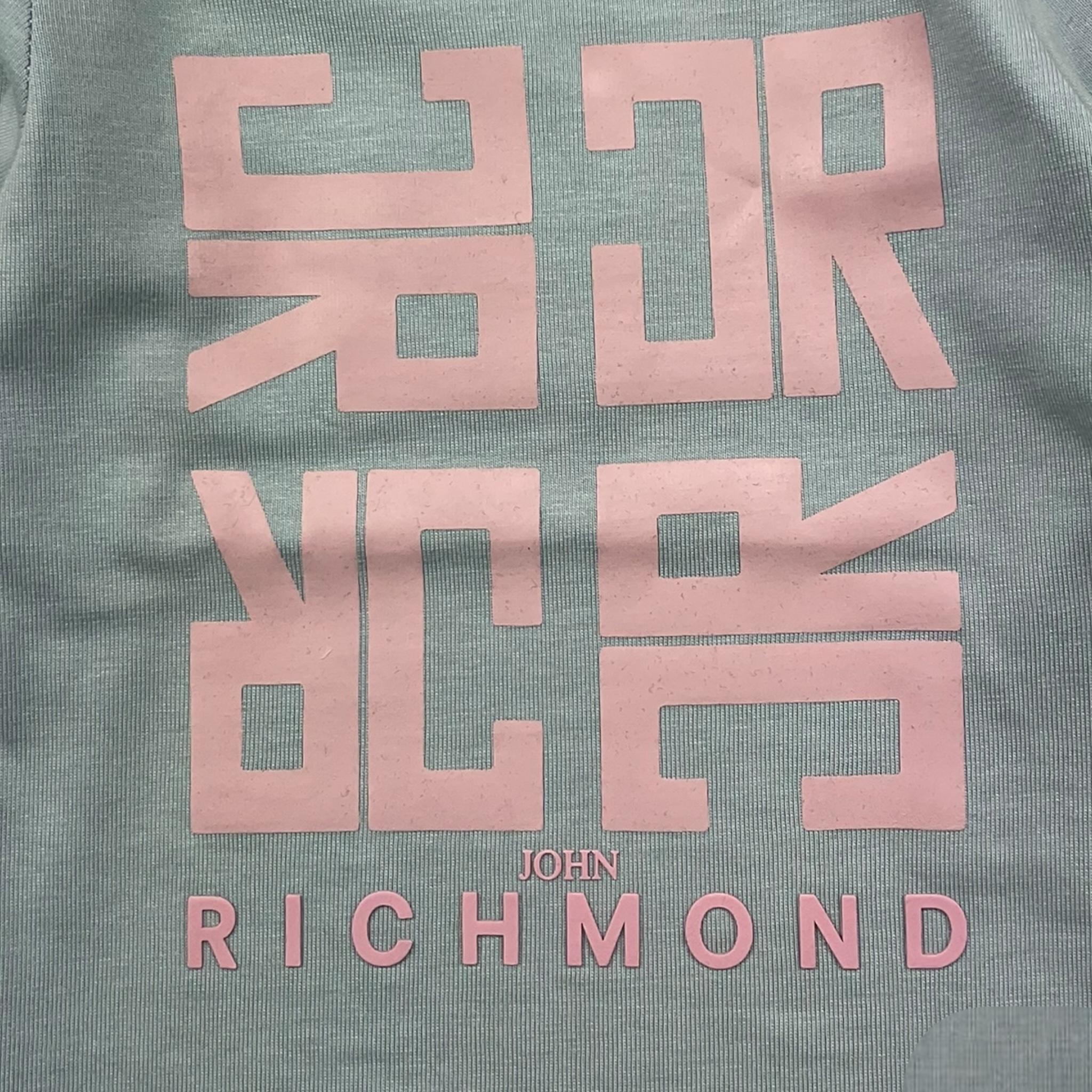 JOHN RICHMOND shirt girocollo tinta unita con stampa in contrasto Azzurro per Neonata RIA25088TS AZZURRO JOHN RICHMOND