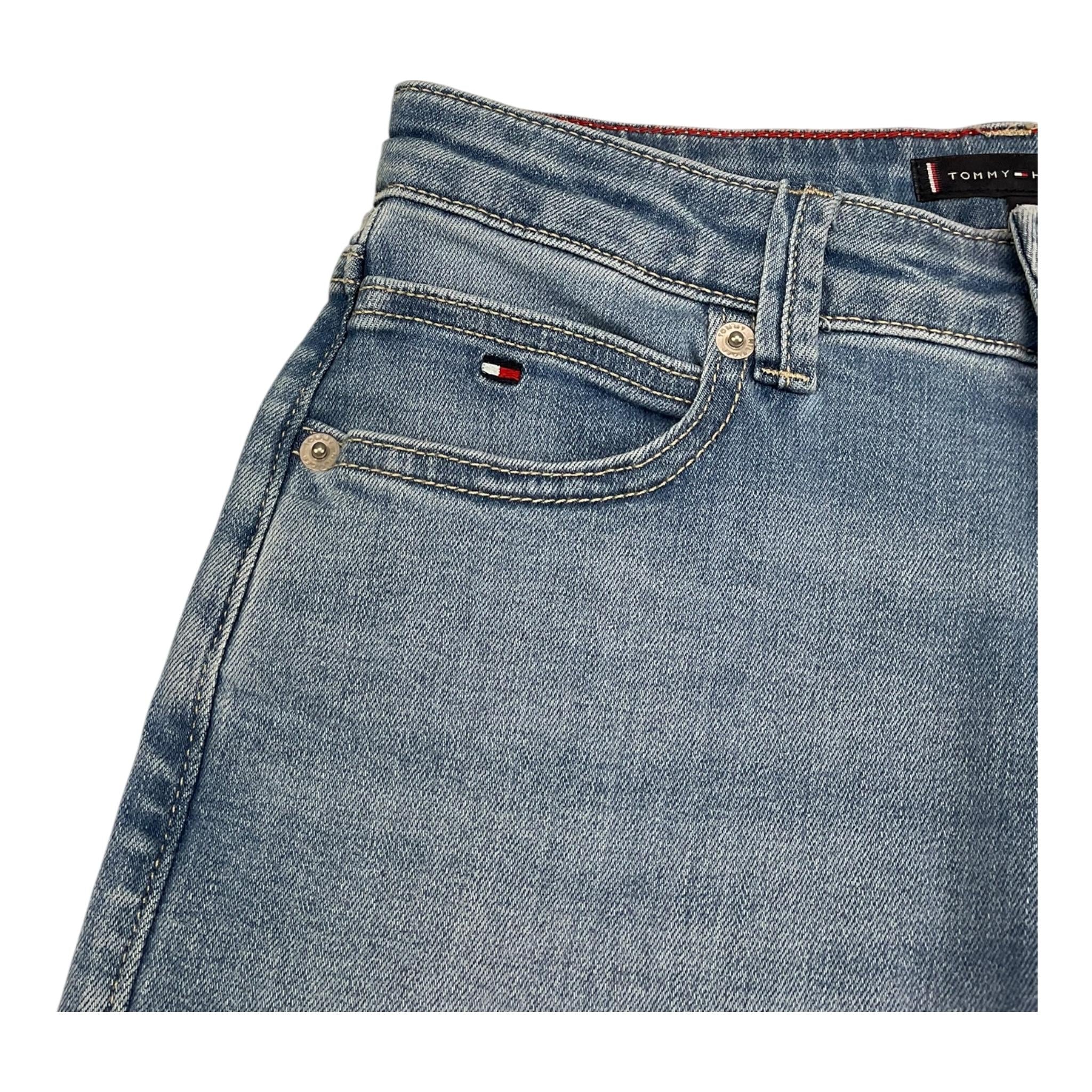 TOMMY HILFIGER jeans tinta unita con girovita regolabile Azzurro per Bambino KB0KB09039 AZZURRO TOMMY HILFIGER