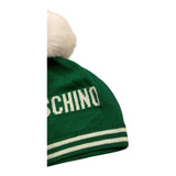 MOSCHINO cappello tinta unita con stampa e pon pon Verde per Neonato MUX04WX VERDE MOSCHINO