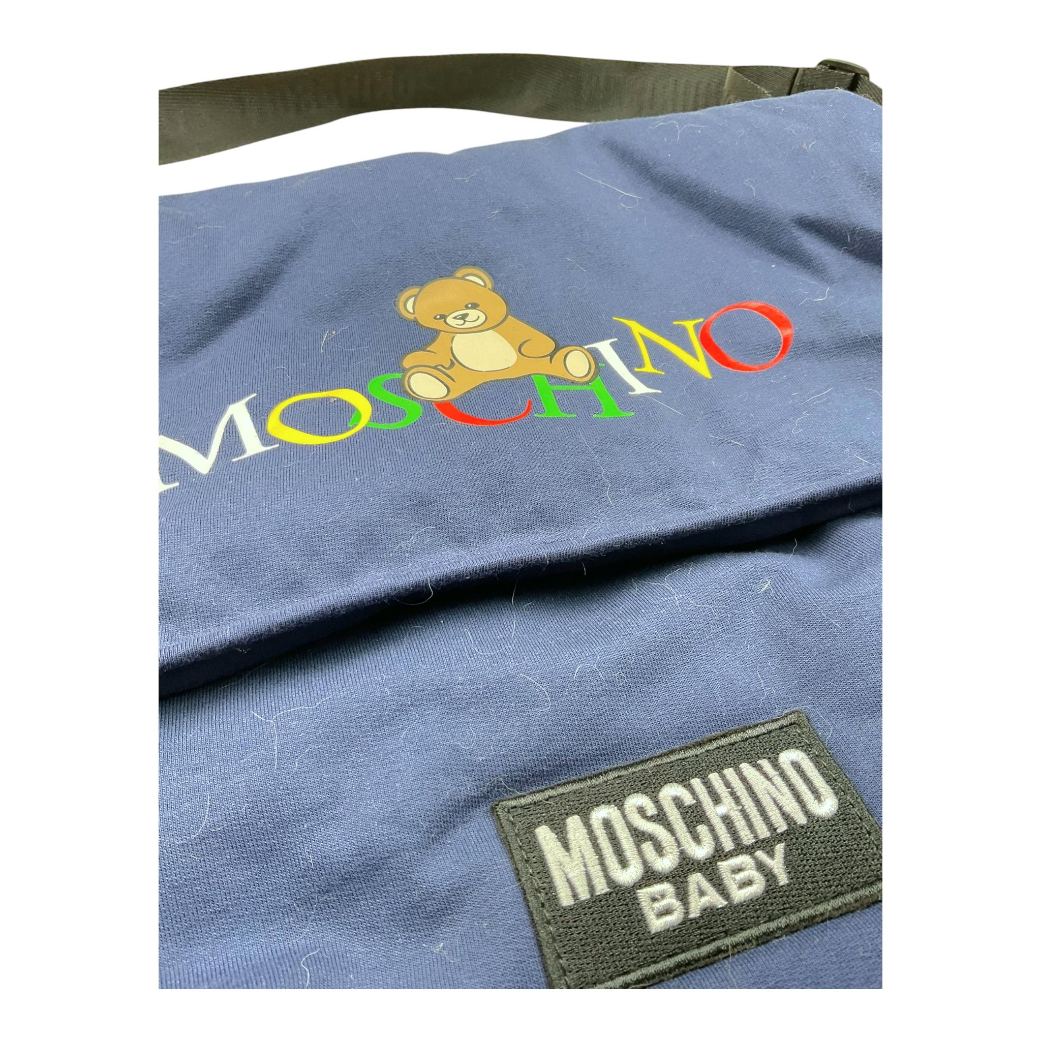 MOSCHINO borsa premaman tinta unita con stampa Blu per Neonata MYX03 BLU MOSCHINO