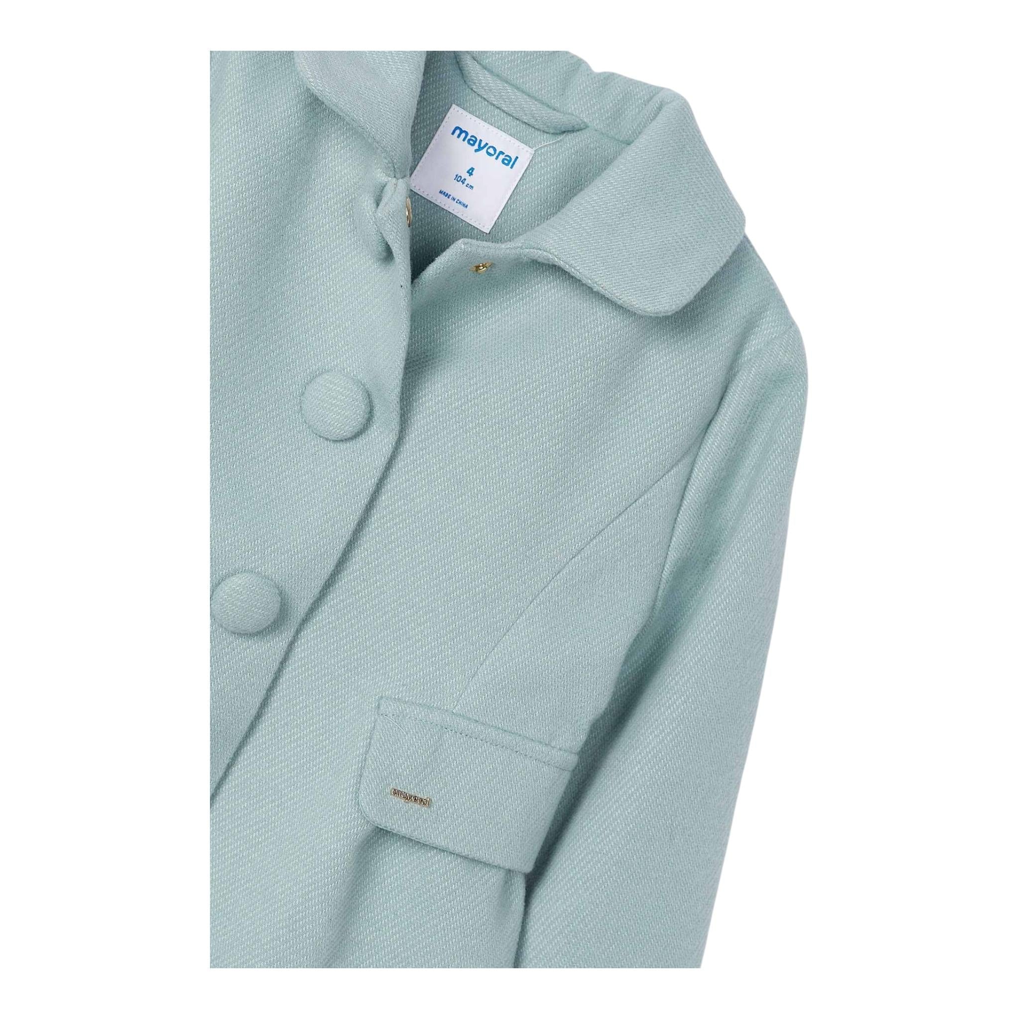 MAYORAL cappotto tinta unita cn finte tasche Azzurro per Bambina 4484X AZZURRO MAYORAL