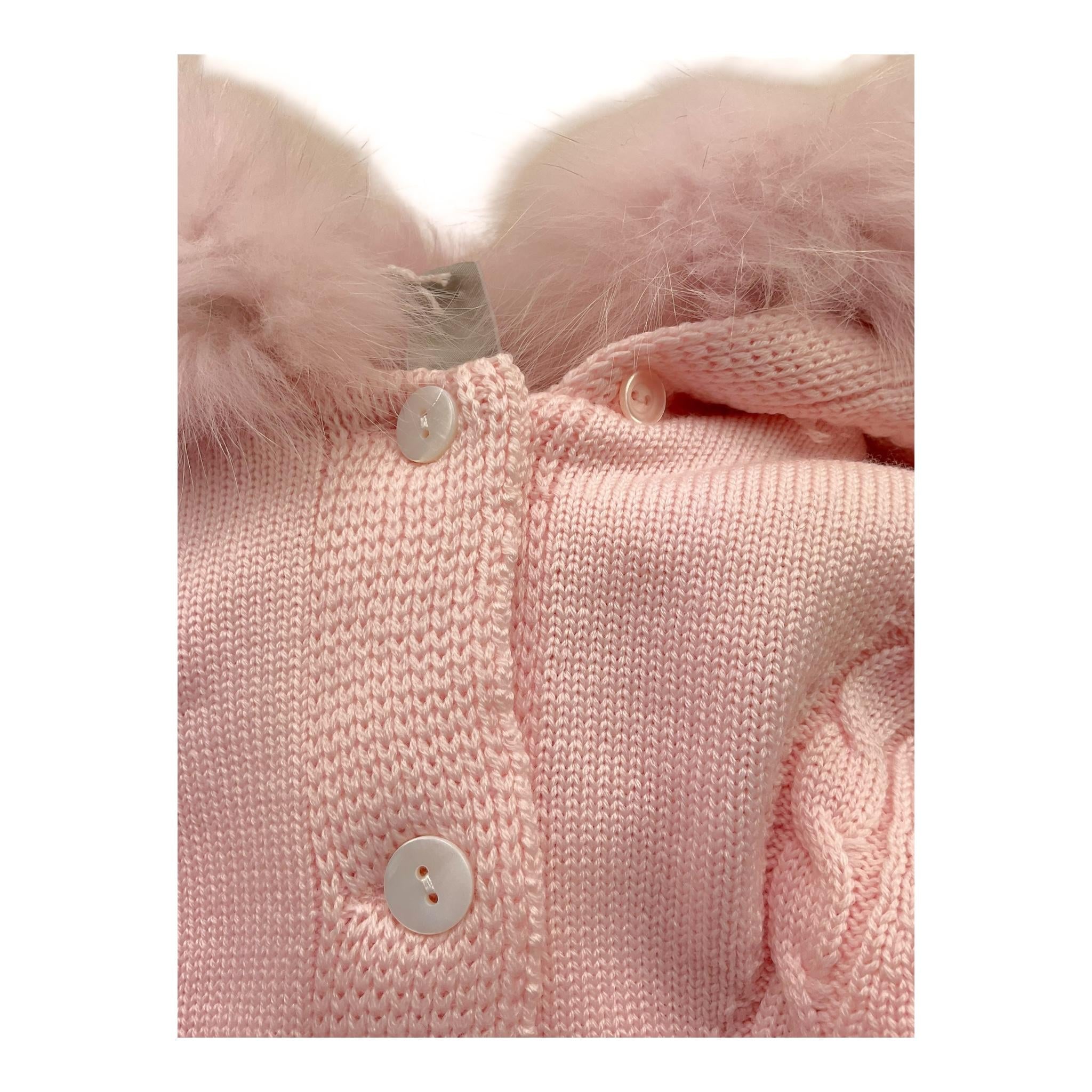 MARLU' cardigan tinta unita con cappuccio Rosa per Neonata IG1140 ROSA MARLU'
