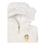 MOSCHINO giubbino tinta unita in pelliccia con zip e cappuccio Bianco per Bambino MDS02J BIANCO MOSCHINO