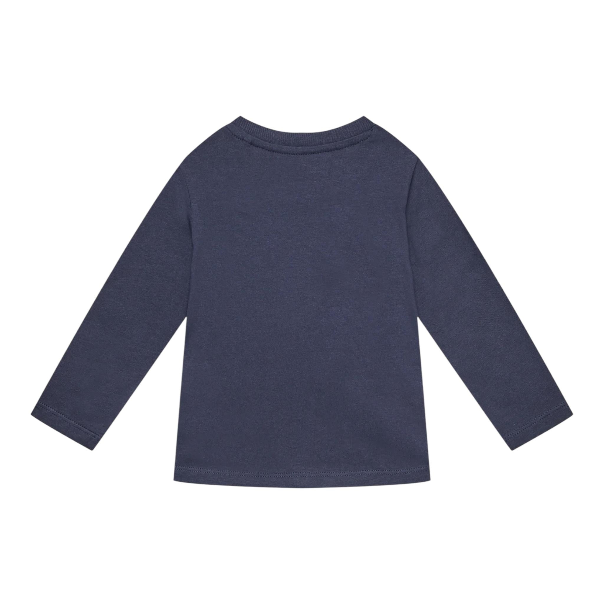 GUESS shirt girocollo tinta unita ocn logo Blu per Neonato N4YI36K8HM4NX BLU GUESS