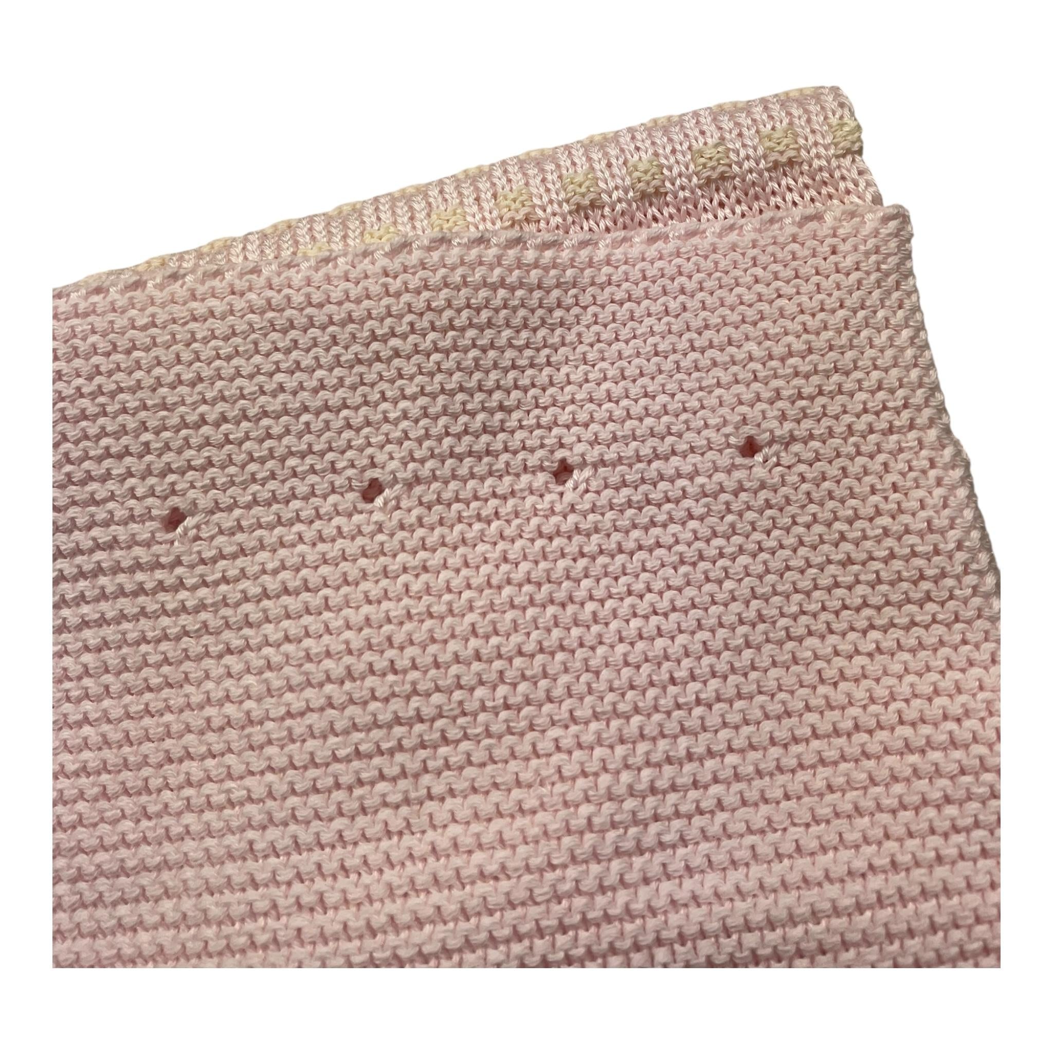 MARLU' coperta tinta unita con ricami Rosa per Neonata ES5480 ROSA MARLU'
