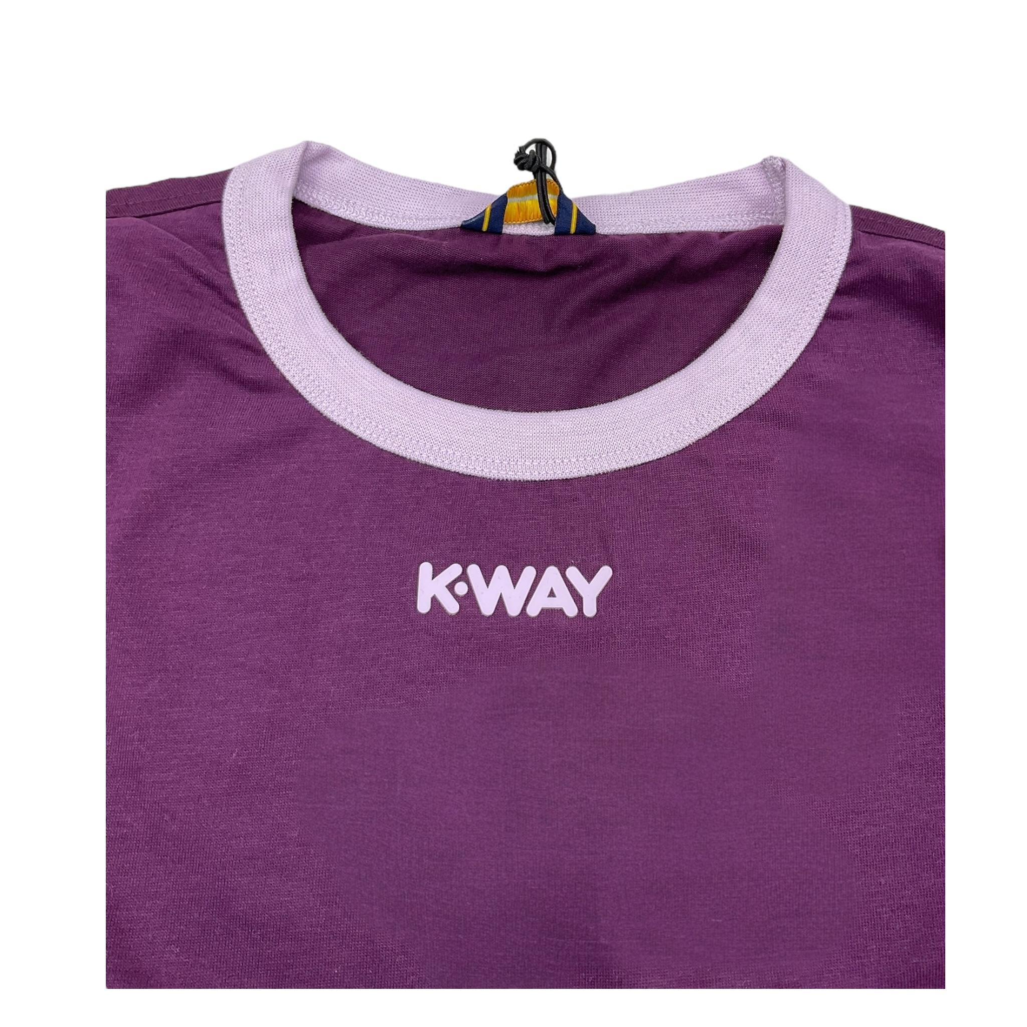 K-WAY shirt girocollo tinta unita cn maniche in contrasto Viola per Bambina K5127WW VIOLA K-WAY