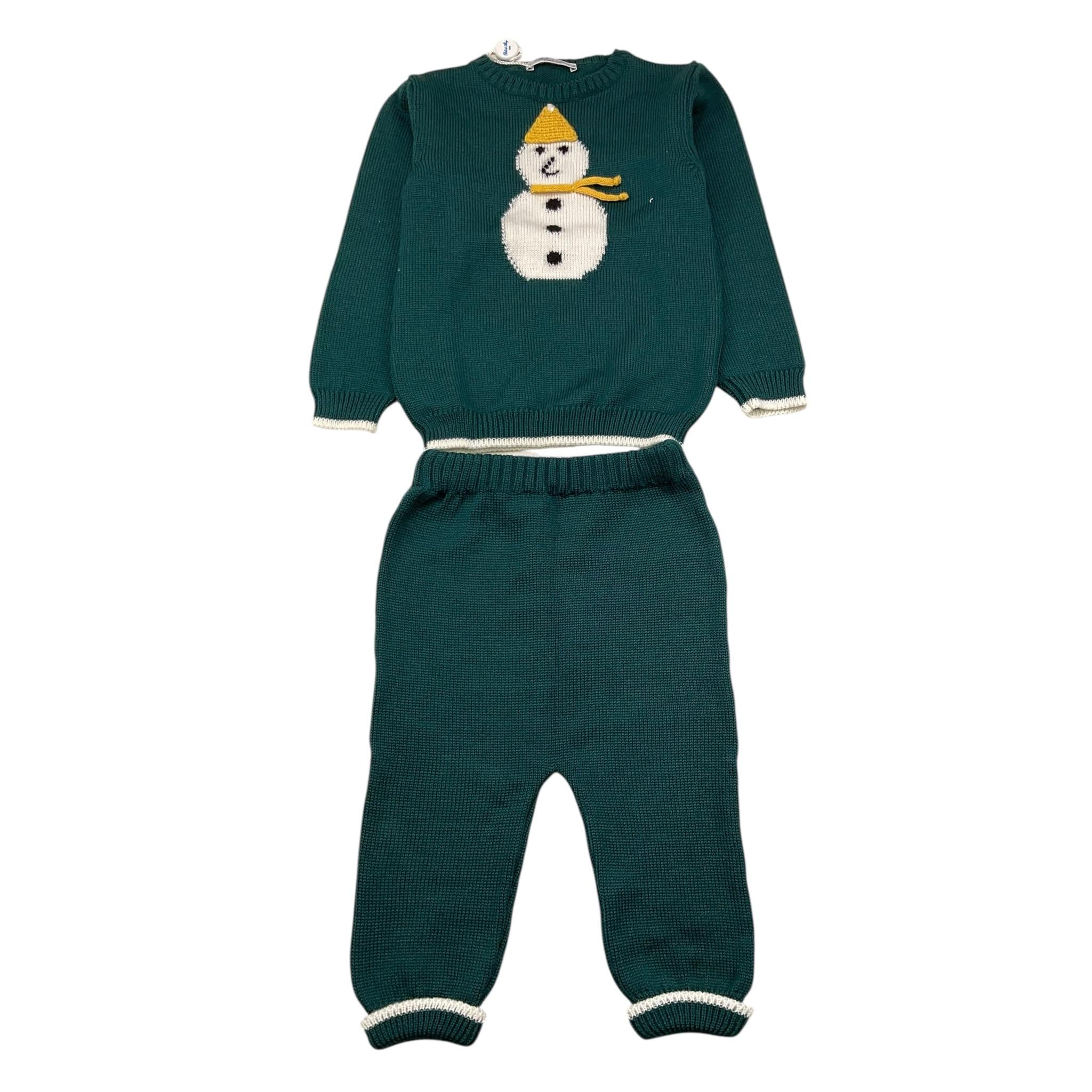 BEBE' DI ALMY completo 2 pezzi maglia-pantalone tinta unita Verde per Neonato 2P66 VERDE BEBE' DI ALMY