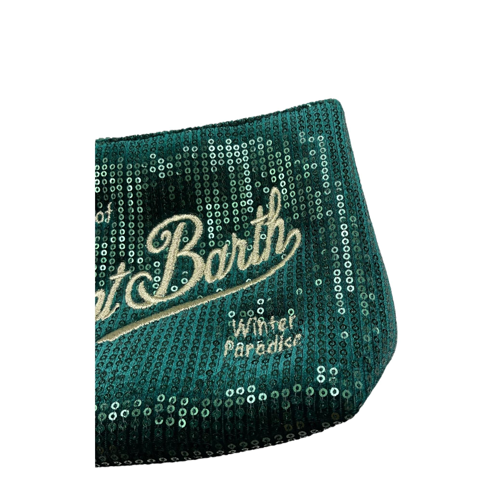 SAINT BARTH borsello tinta unita paillettato Verde per Bambina VELVET VERDE SAINT BARTH