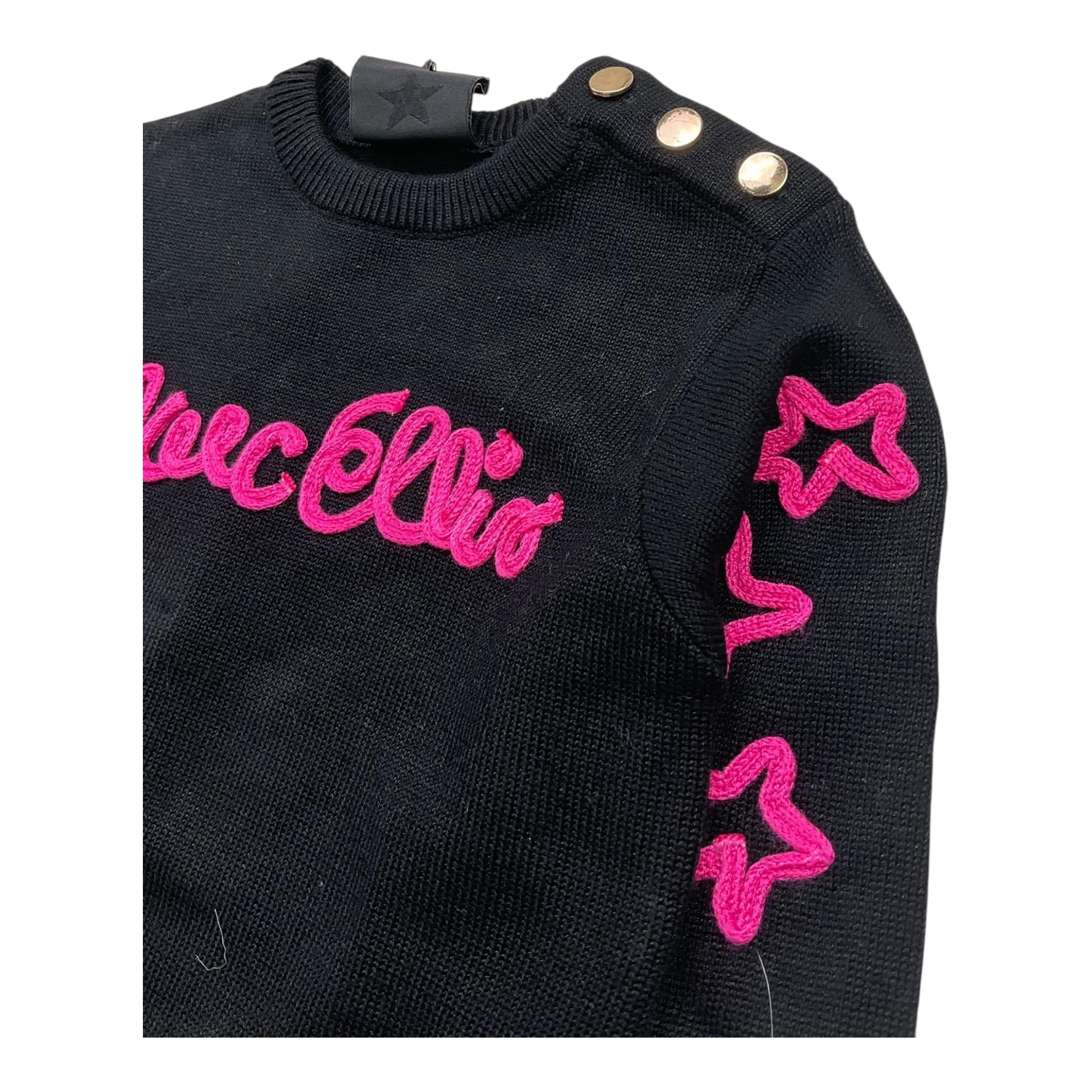 MARC ELLIS maglia girocollo tinta unita con logo Nero per Neonata JMNSW00193 NERO MARC ELLIS