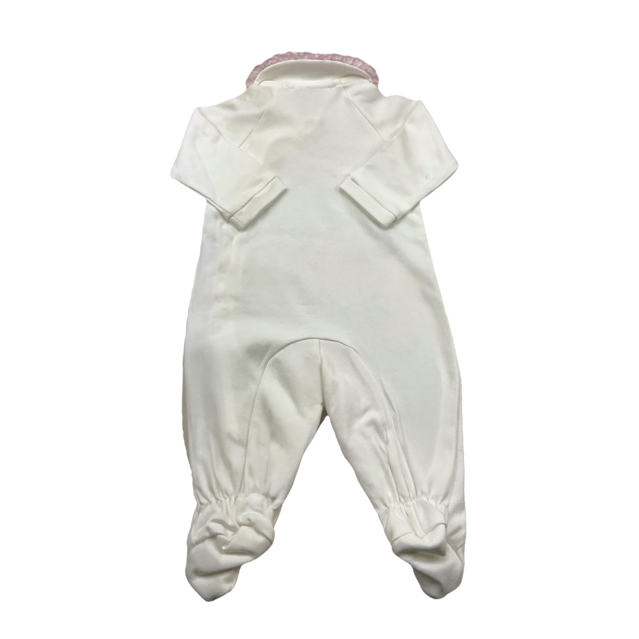 MONNALISA tutina tinta unita con stampa Bianco per Neonata 35D206 BIANCO MONNALISA