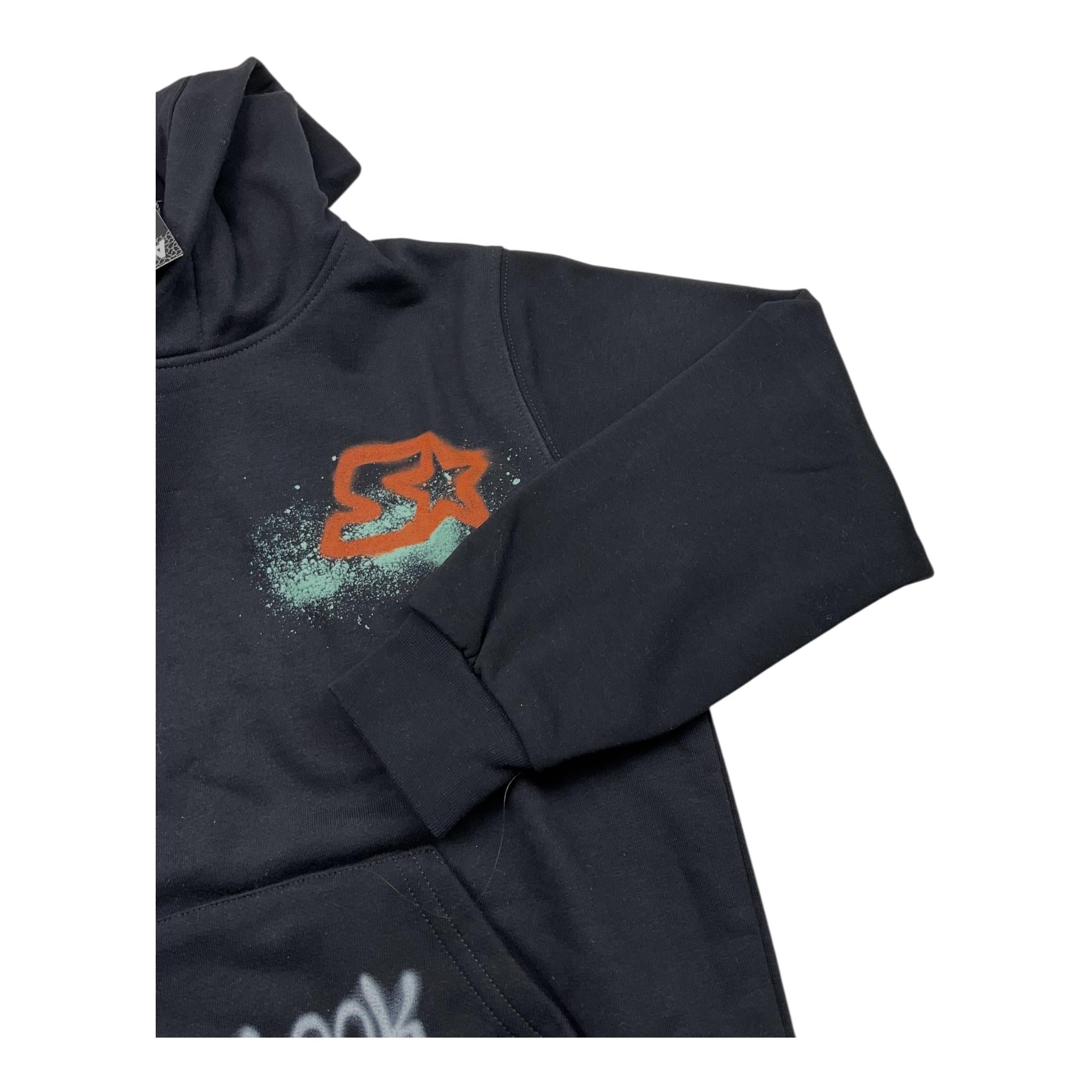 STARTER felpa chiusa con cappuccio tinta unita con logo Nero per Bambino 1319 NERO STARTER