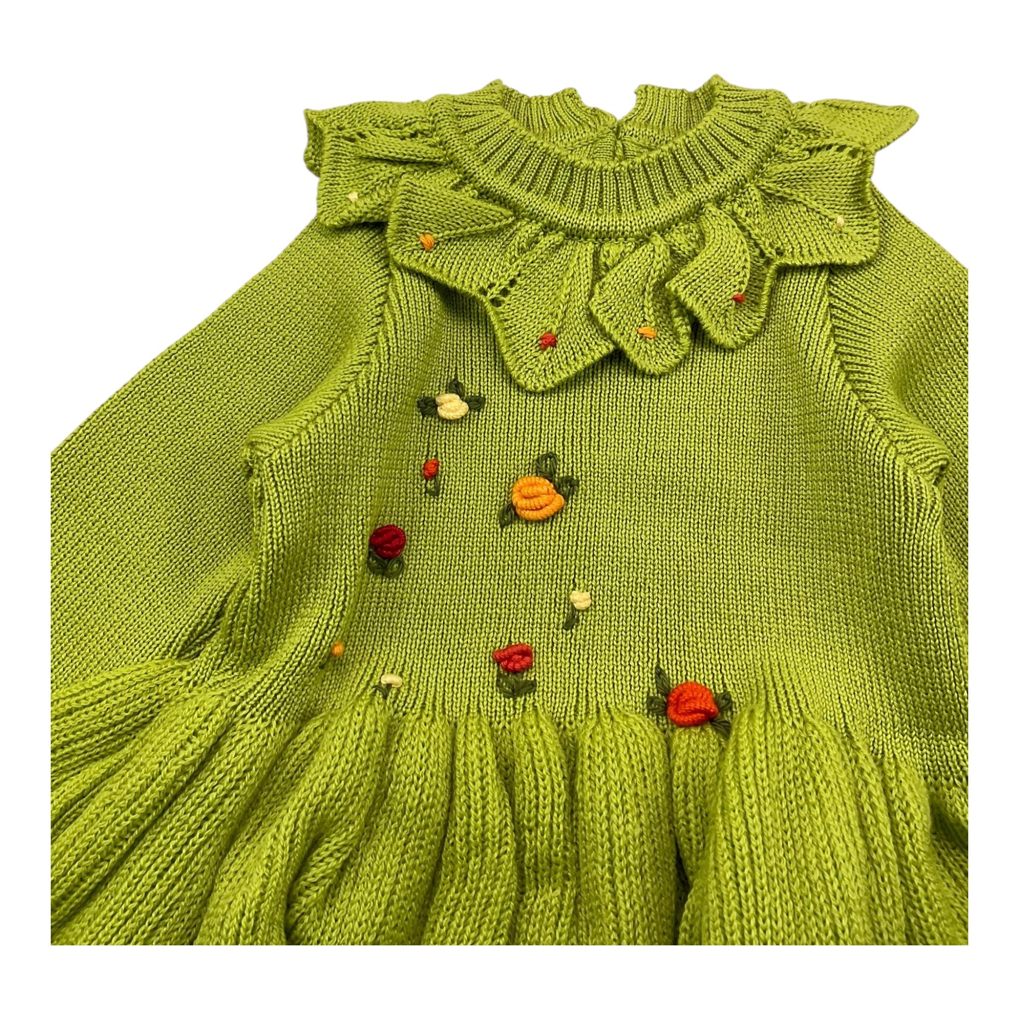 LE COCONNE abito manica lunga tinta unita Verde per Neonata LCN18997 VERDE LE COCONNE