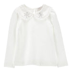 MONNALISA shirt tinta unita con colletto e applicazioni Bianco per Bambina 11D627J BIANCO MONNALISA