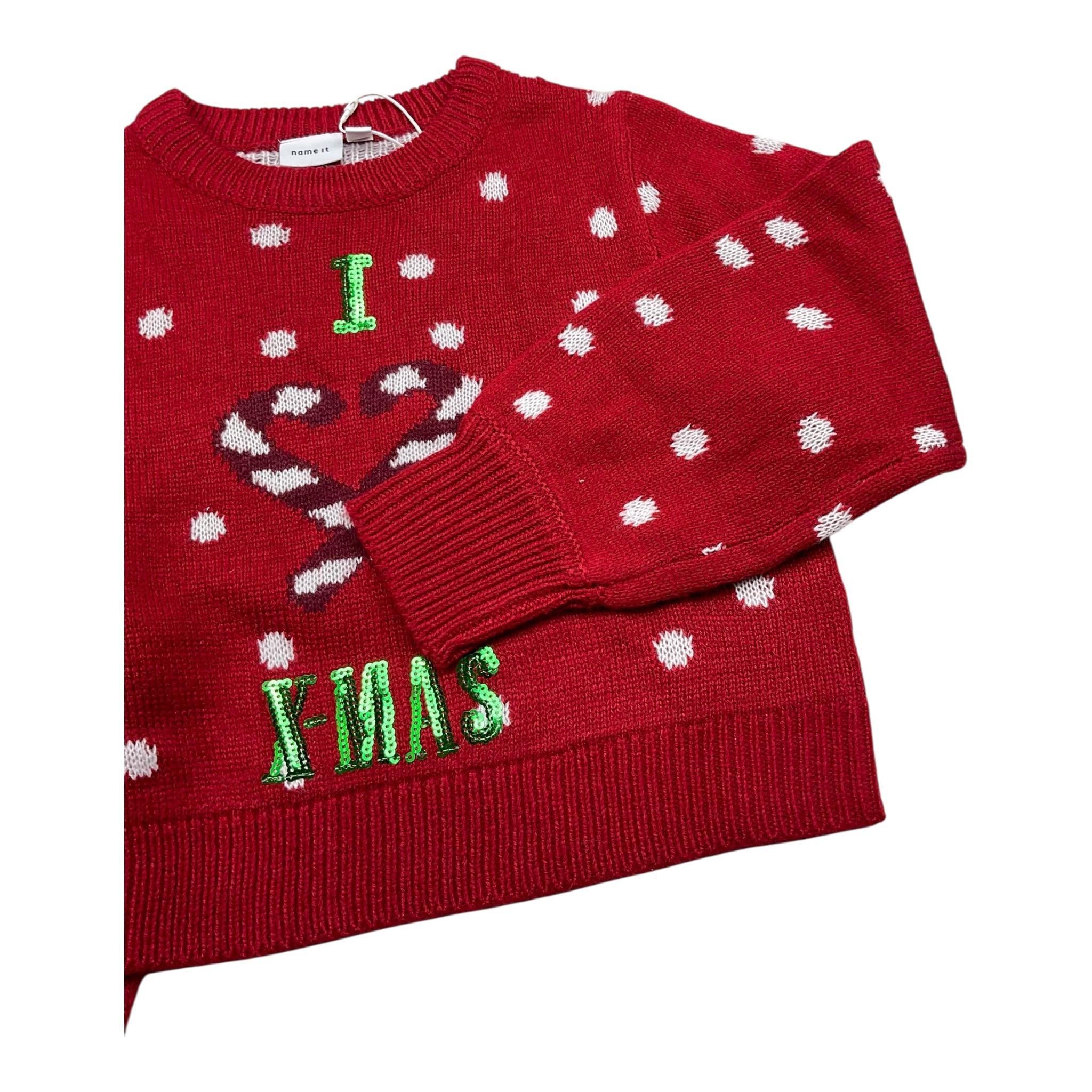 NAME IT maglia girocollo fantasia natalizia Rosso per Bambina 13224453 ROSSO NAME IT