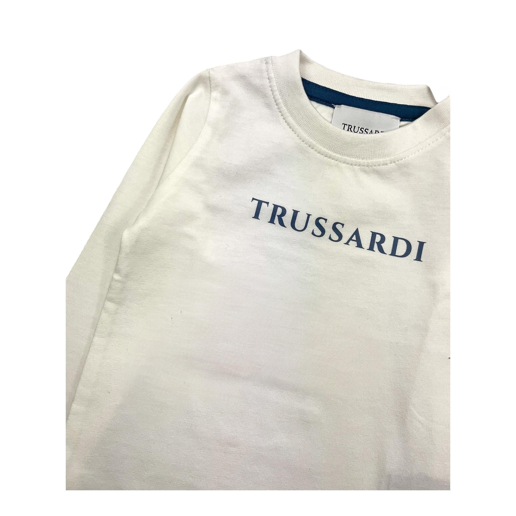 TRUSSARDI shirt girocollo tinta unita cn stampa in contrasto Bianco per Neonato TIA24085TSN BIANCO TRUSSARDI