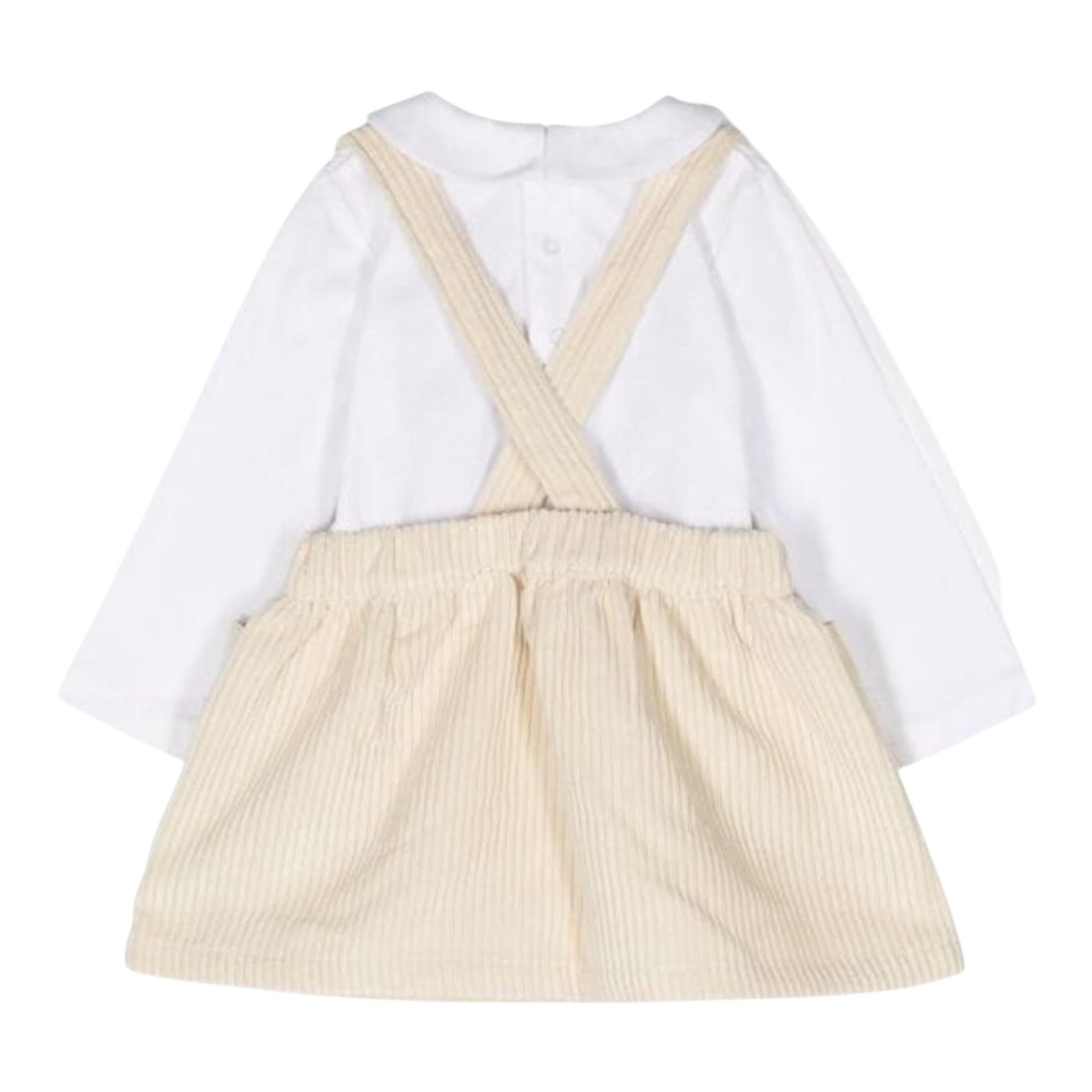 MOSCHINO completo 2 pezzi shirt-gonna con bretele Bianco/beige per Neonata MAK02C BIANCO/BEIGE MOSCHINO
