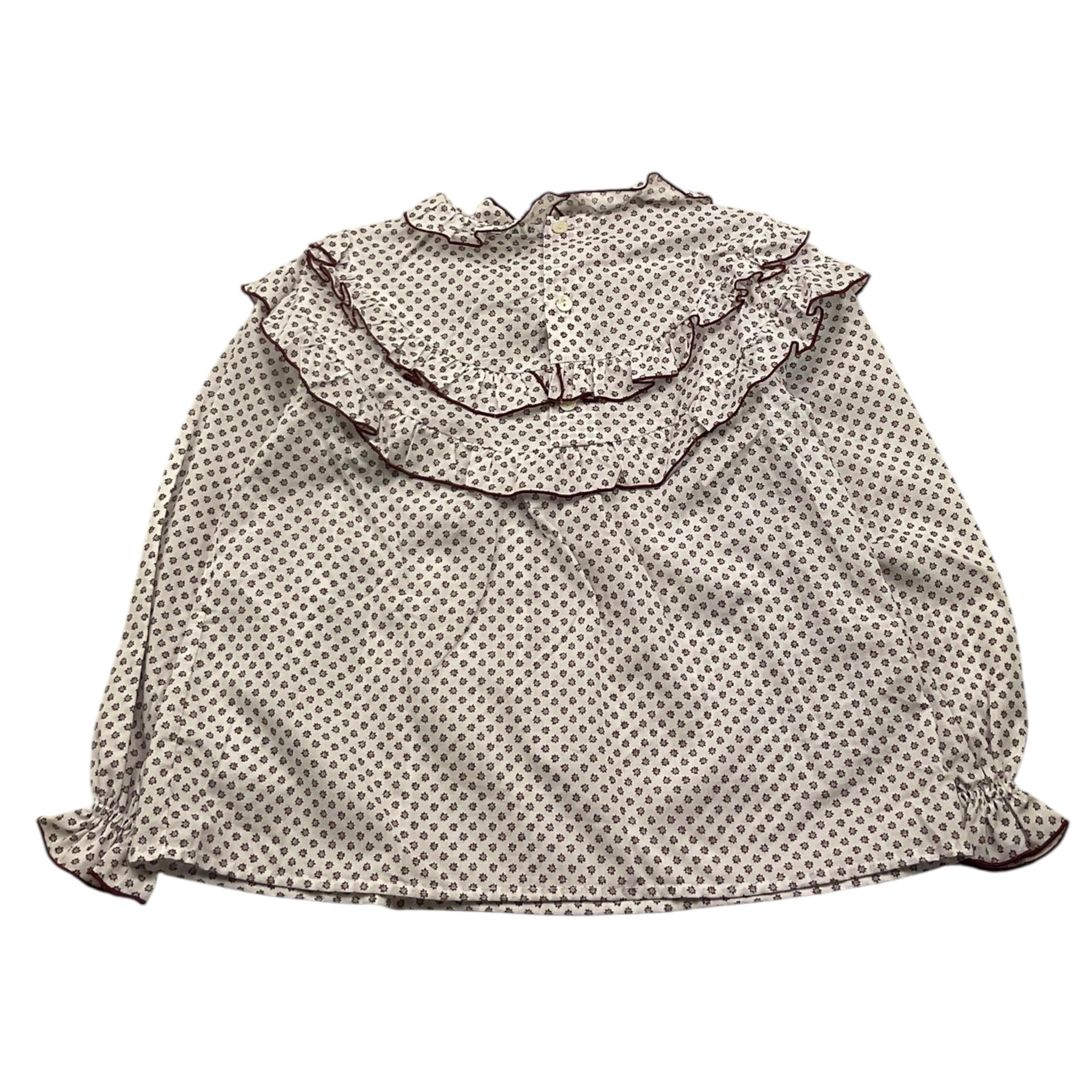 LA STUPENDERIA camicia manica lunga tinta unita fantasia floreale Bianco per Bambina TJCM44T87 BIANCO LA STUPENDERIA