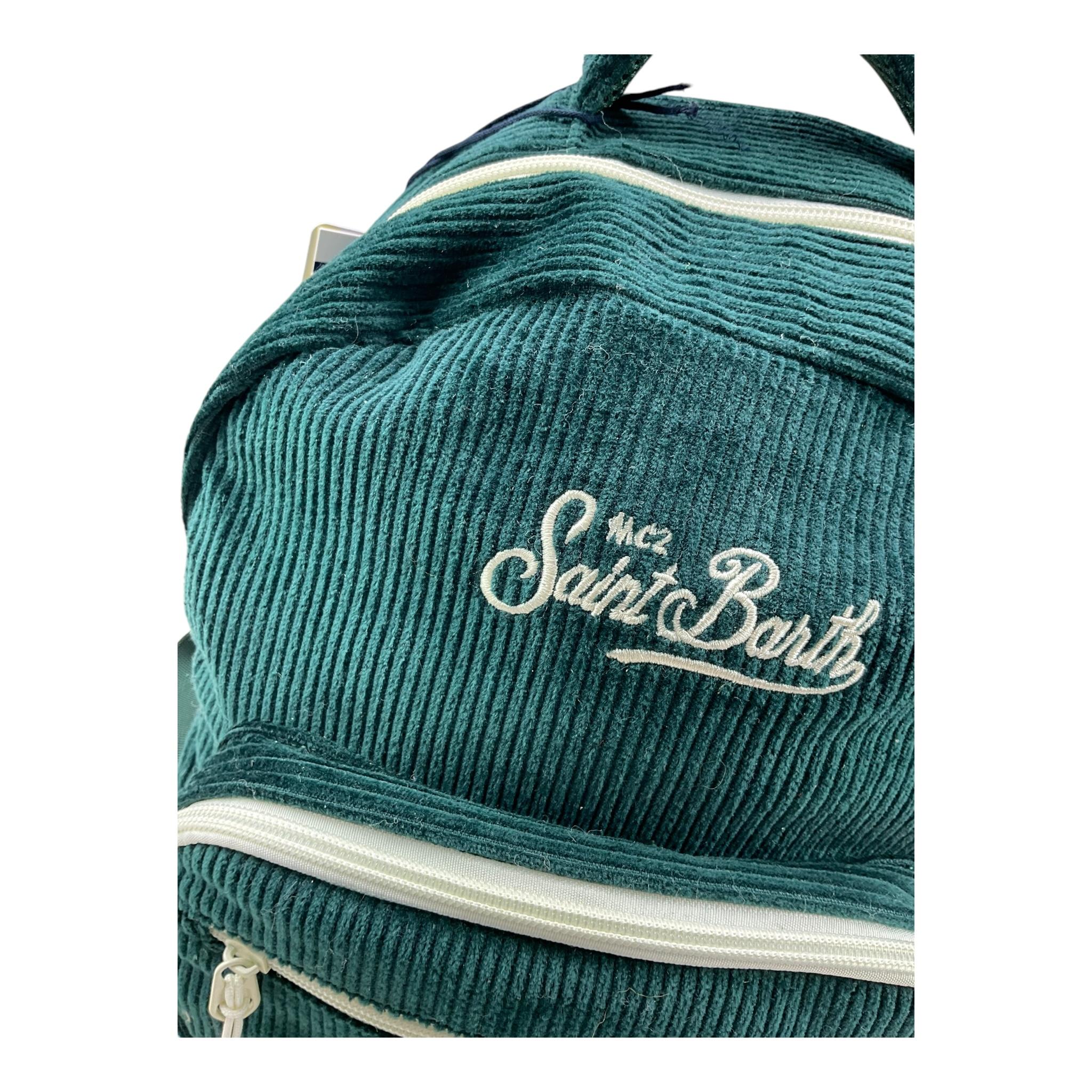 SAINT BARTH zaino tinta unita in velluto Verde per Bambina KIDSBACK VERDE SAINT BARTH