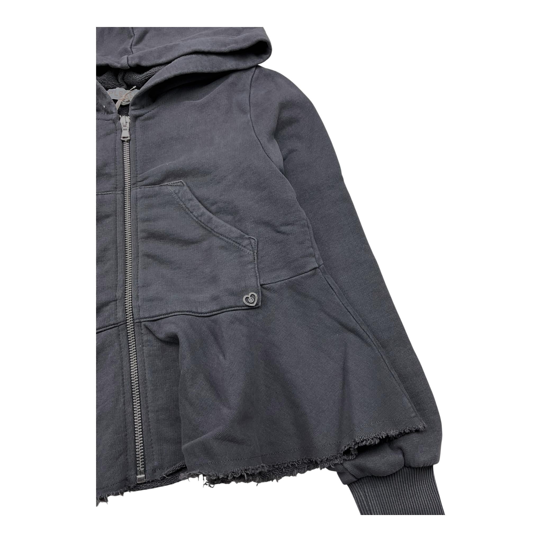 PLEASE felpa cn zip e cappuccio tinta unita Grigio per Bambina LK17040G66 GRIGIO PLEASE