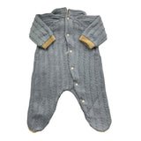 LA STUPENDERIA tutina tinta unita con colletto in contrasto Blu per Neonato TBTT61 BLU LA STUPENDERIA