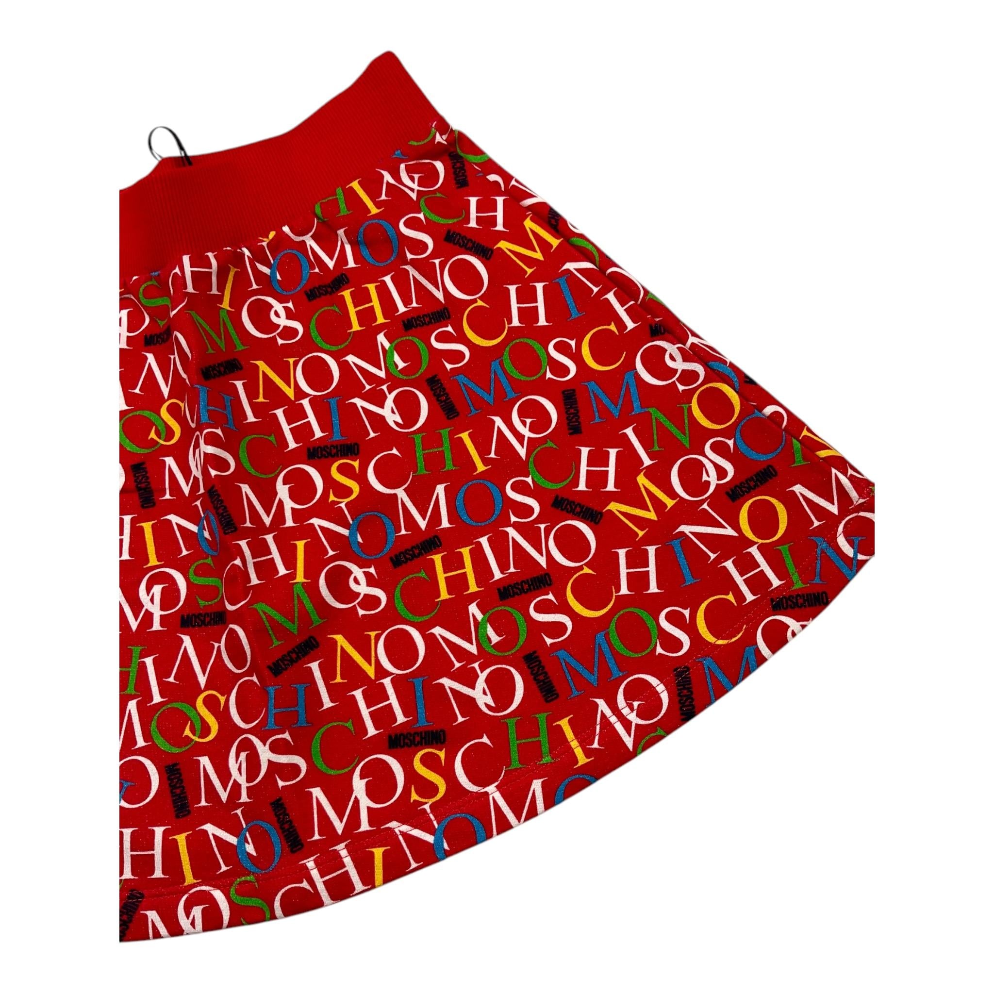 MOSCHINO gonna tinta unita logata Rosso per Bambina HDJ03U ROSSO MOSCHINO