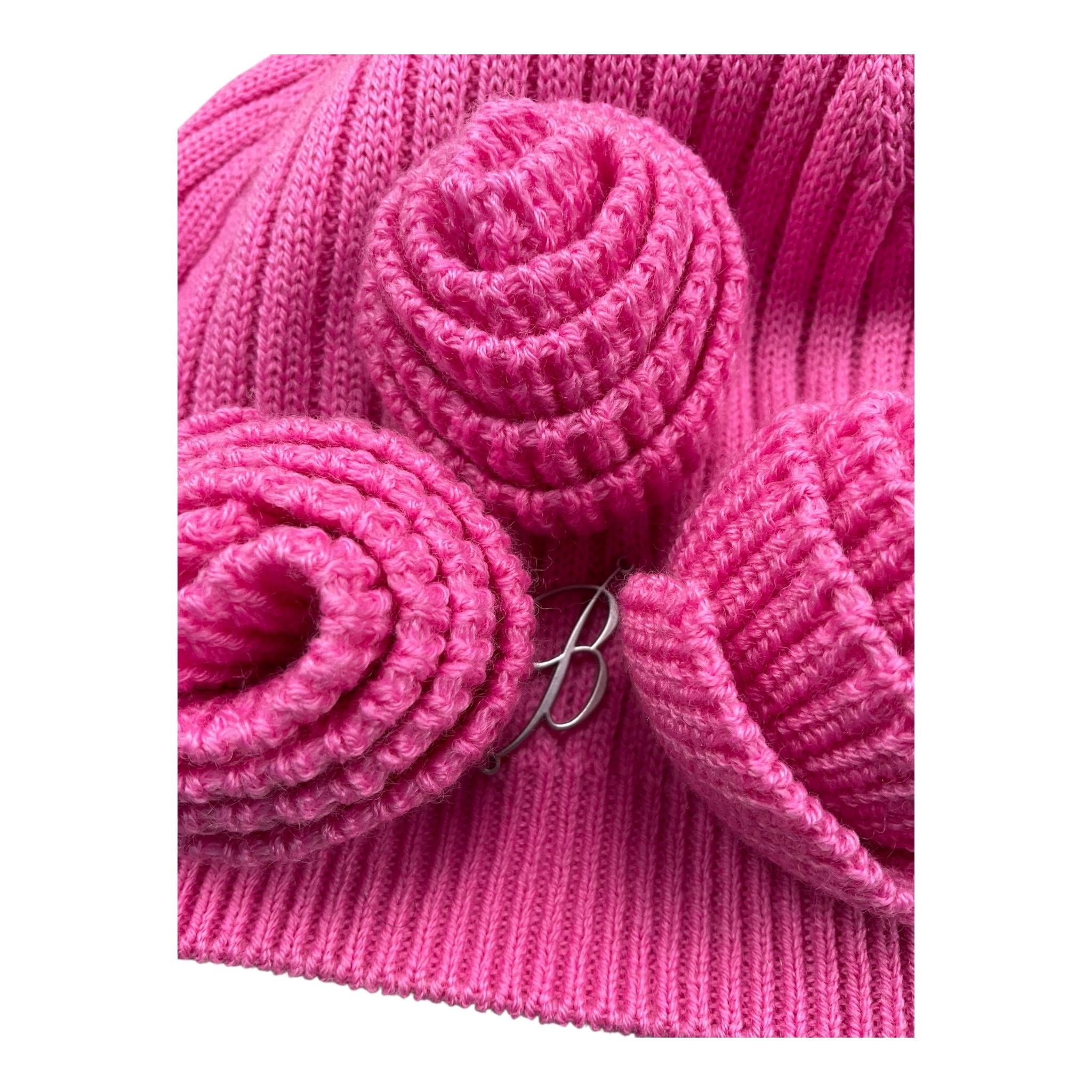 MISS BLUMARINE cappello tinta unita con rose Rosa per Bambina IF3182 ROSA MISS BLUMARINE