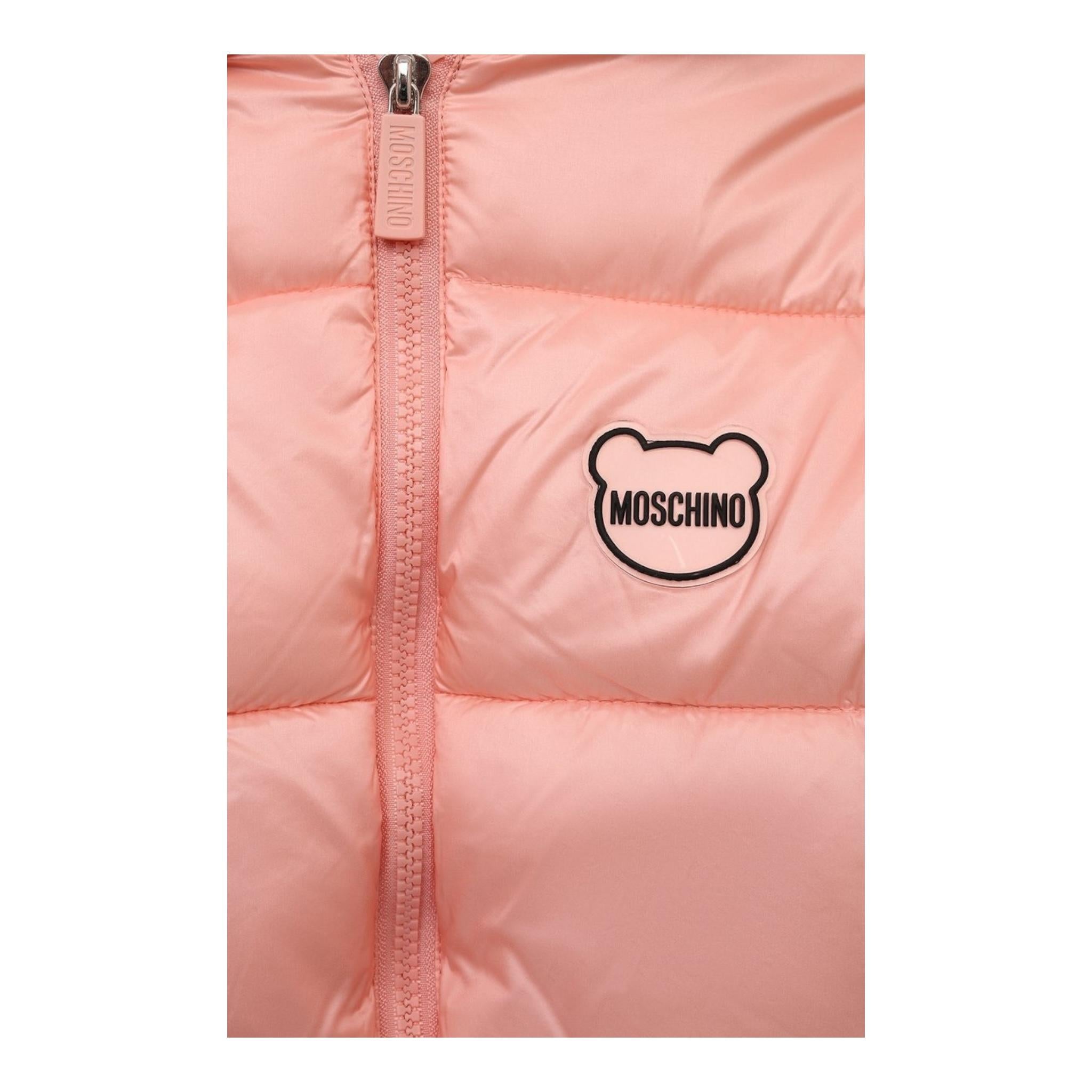 MOSCHINO giubbino tinta unita con zip e cappuccio Rosa per Neonata MUS02QQ ROSA MOSCHINO