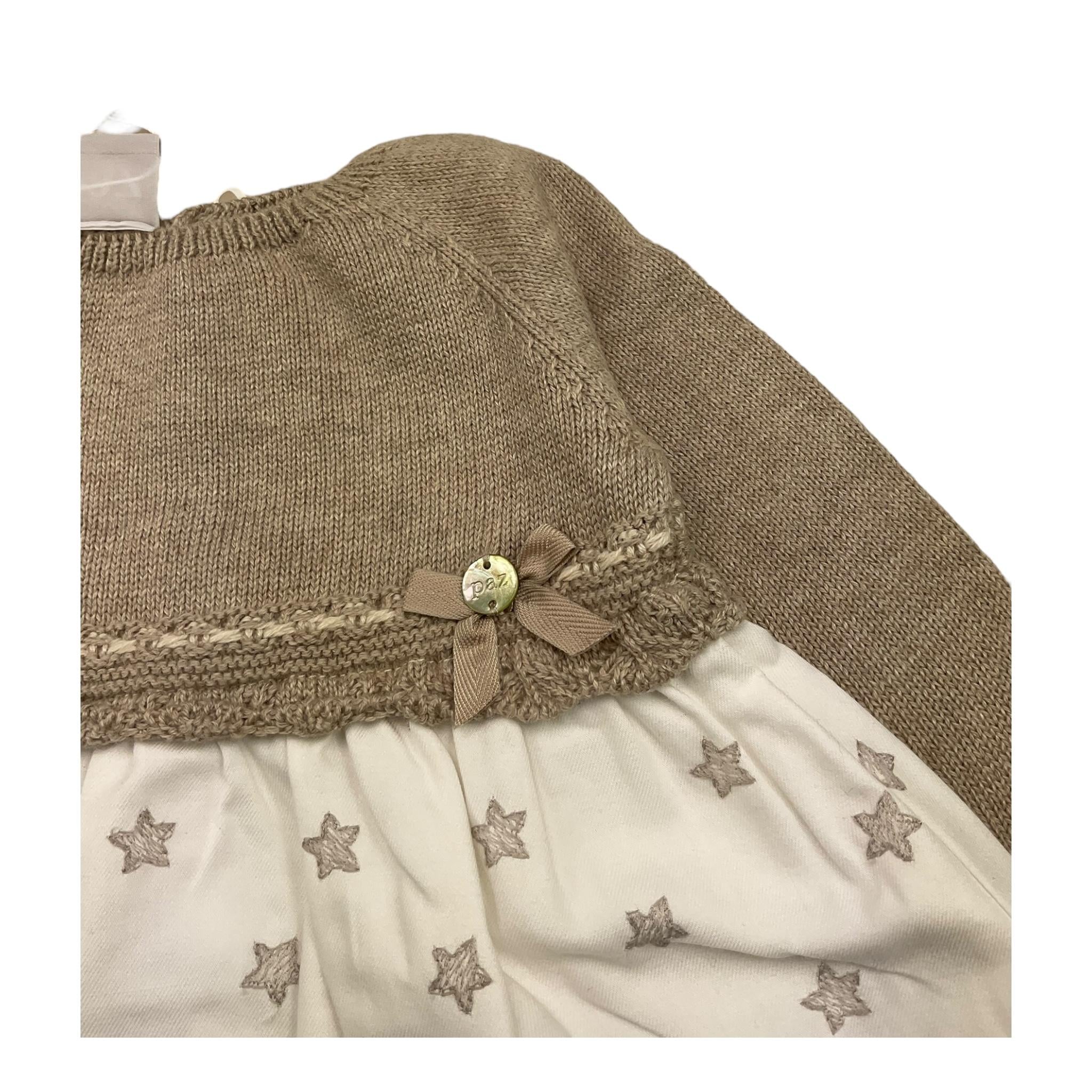 ELISABETTA FRANCHI set abito bicolore con culotte Beige/bianco per Neonata 004121903 BEIGE/BIANCO ELISABETTA FRANCHI