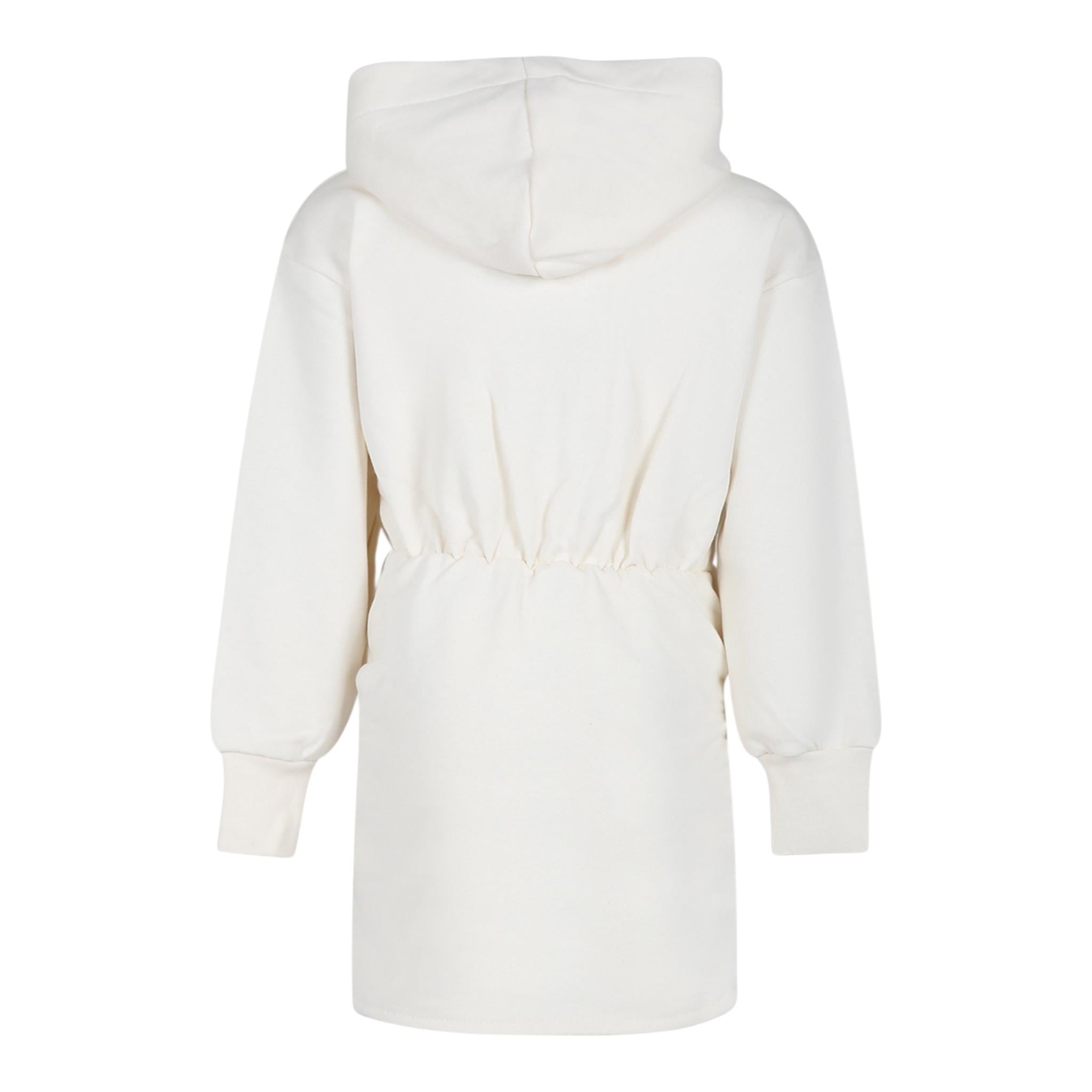 MSGM abito manica lunga tinta unita con cappuccio Panna per Bambina F4MSJGR125 PANNA MSGM