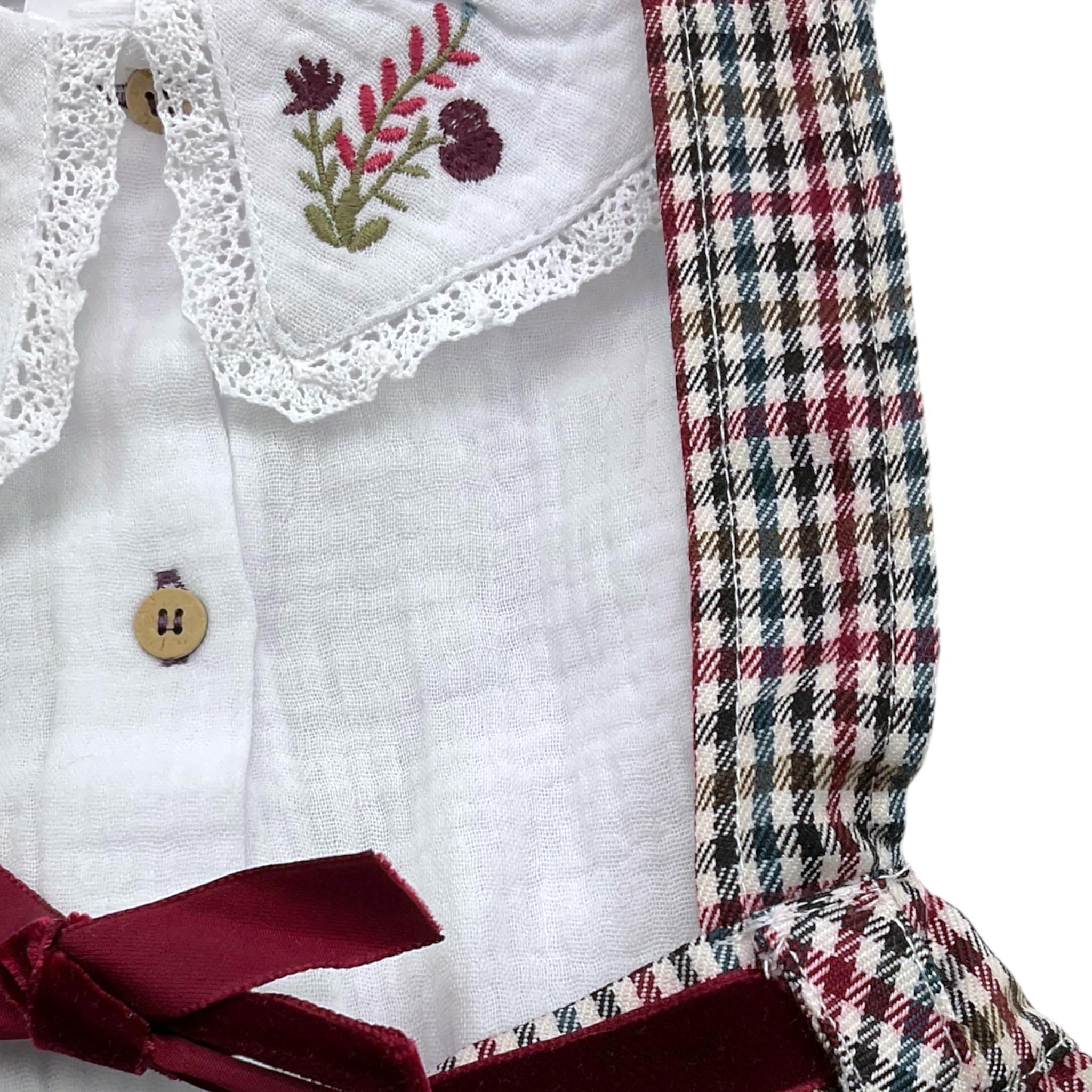BABIDU completo 2pz salopette-camicia fantasia a quadri Bianco per Bambina 93660J BIANCO BABIDU
